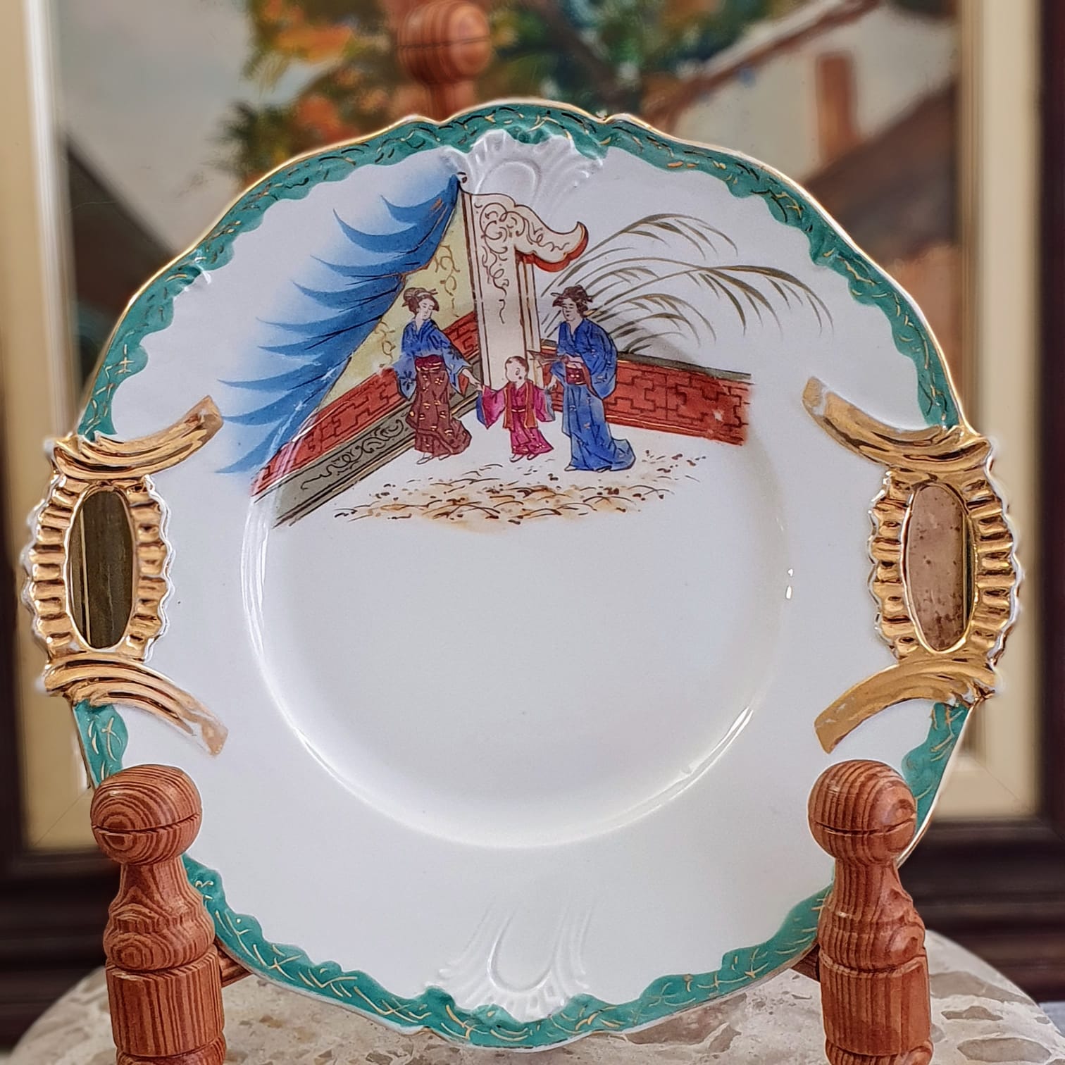 Travessa decorativa incrível em porcelana francesa Limoges para Albert Pillivutt.