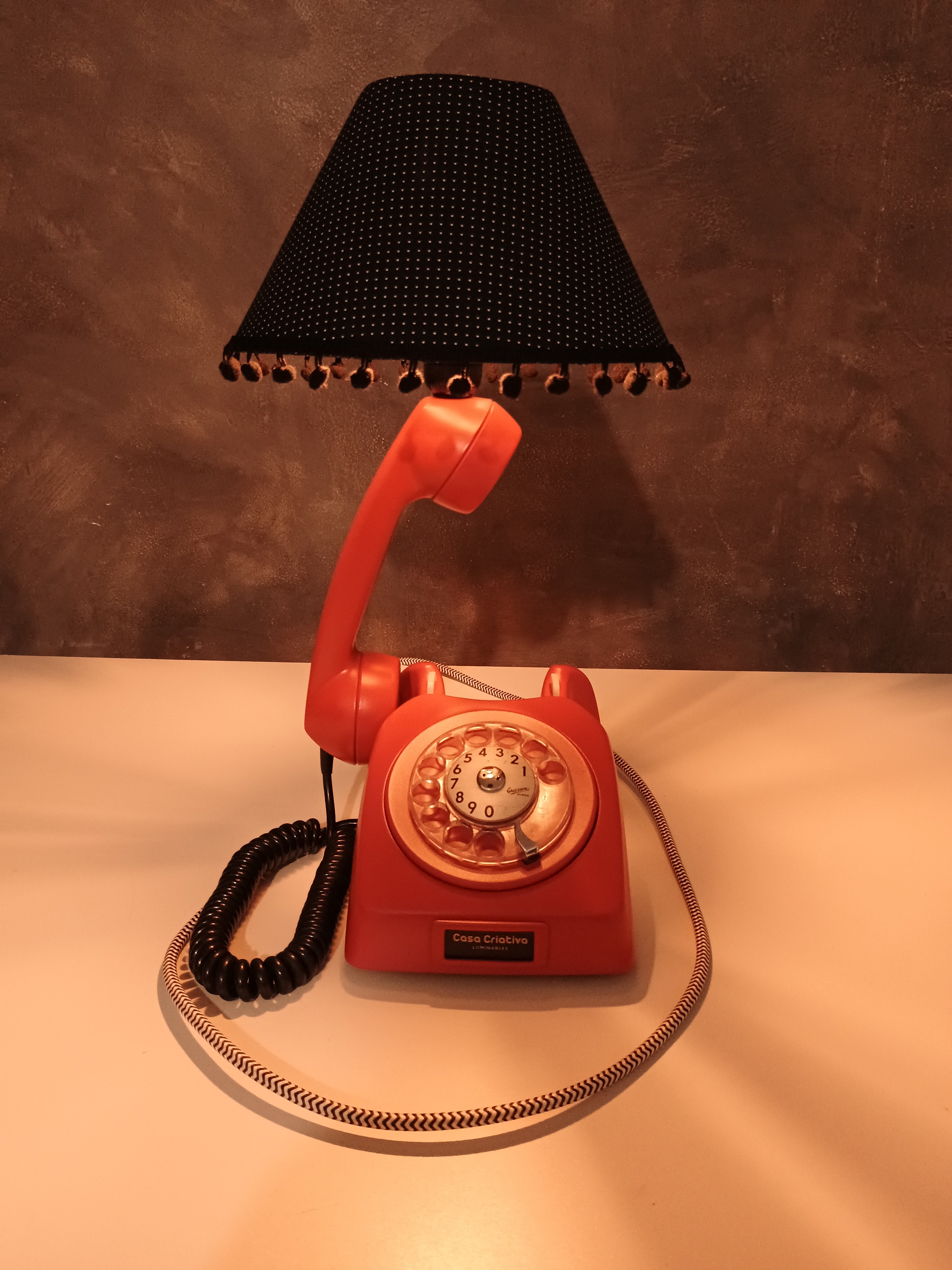 Luminária Telefone Rosa Neon
