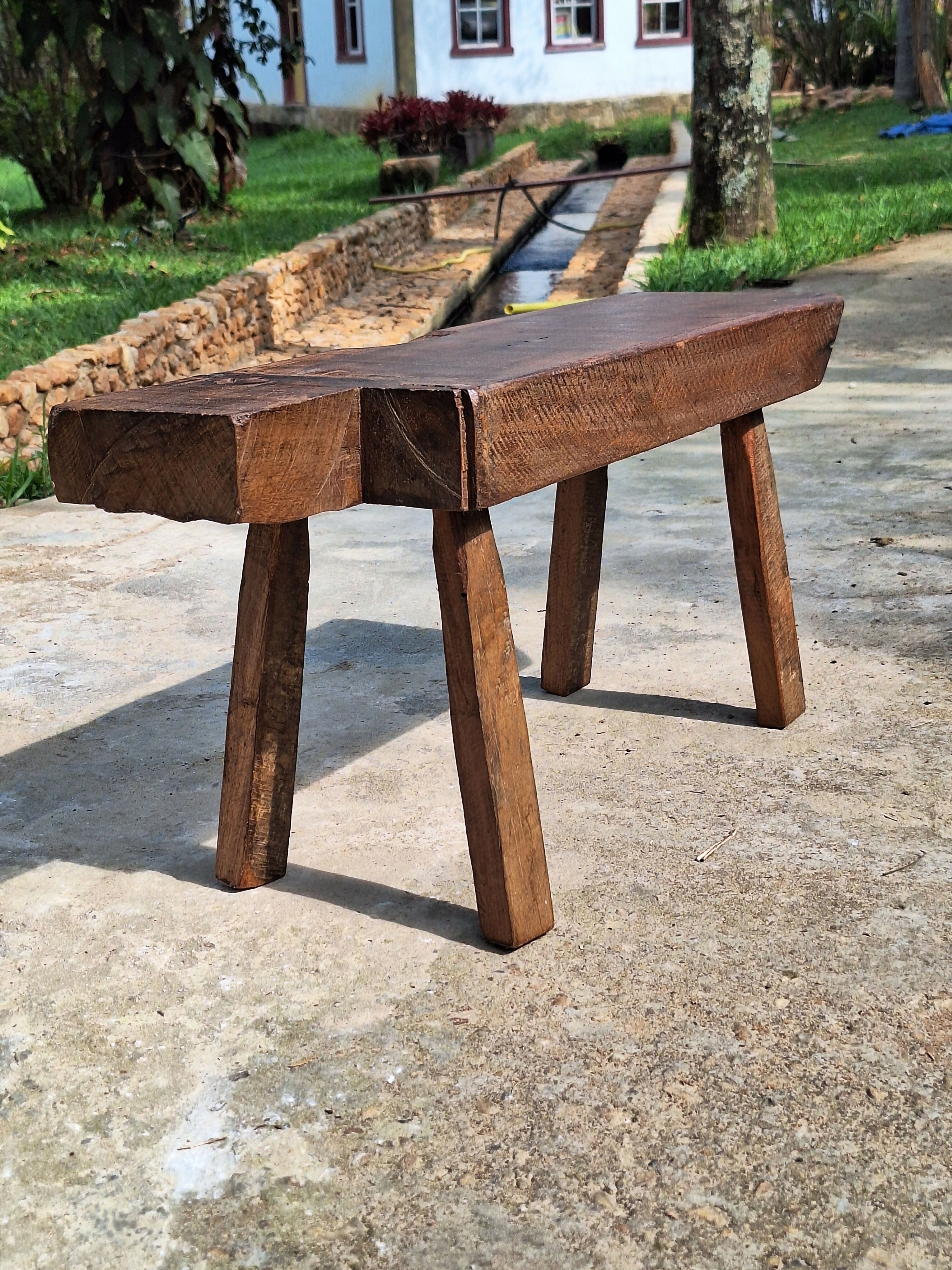 Banco de Dormente Rústico Madeira Maciça