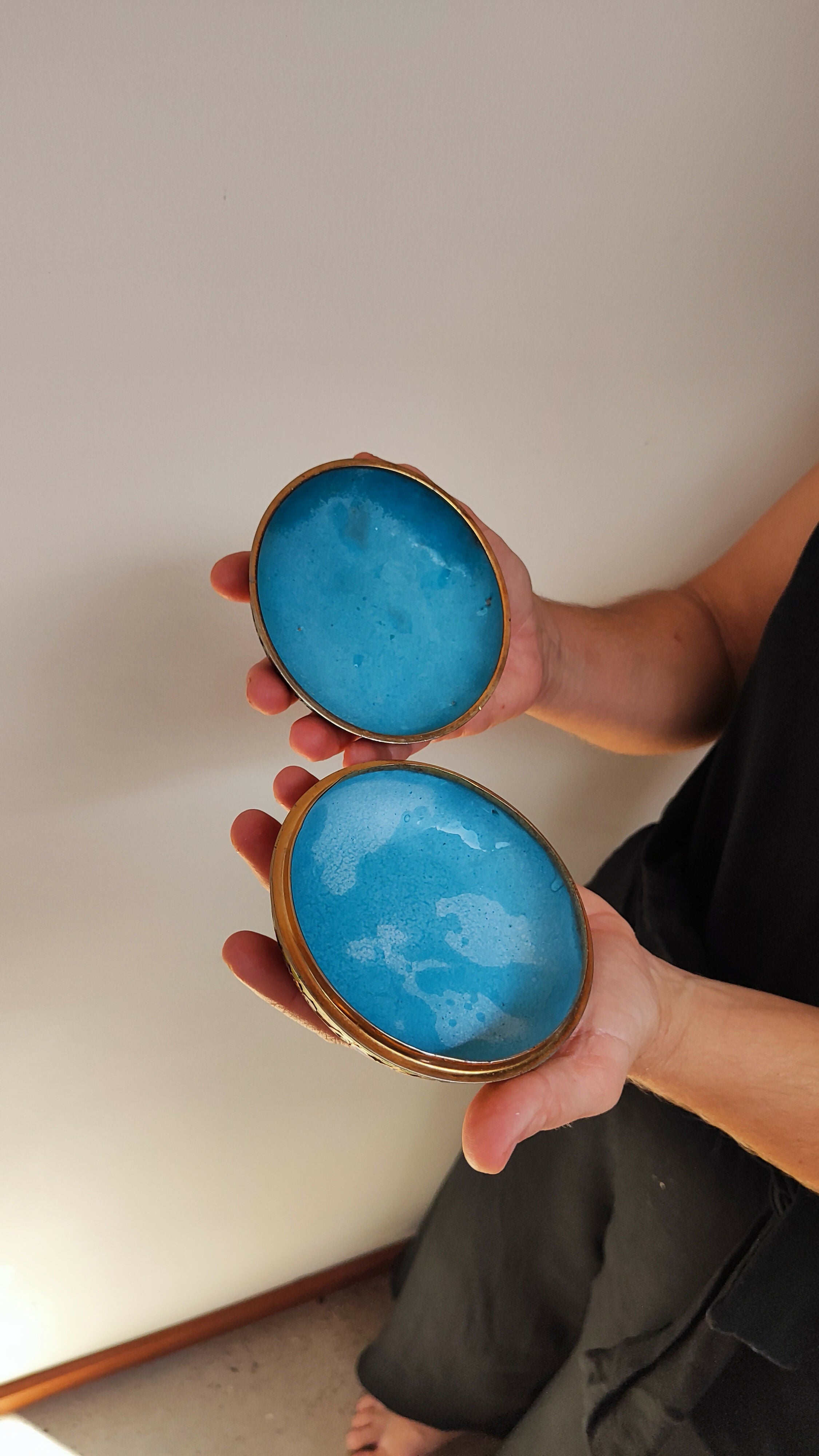 Par de Adornos em Cloisonné
