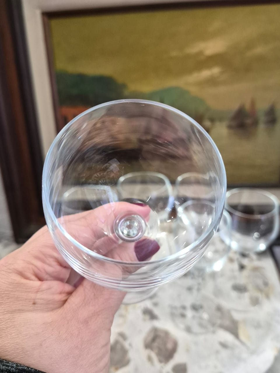 Conjunto de 6 taças de vinho em cristal de chumbo fino vintage. Perfeitas condições!