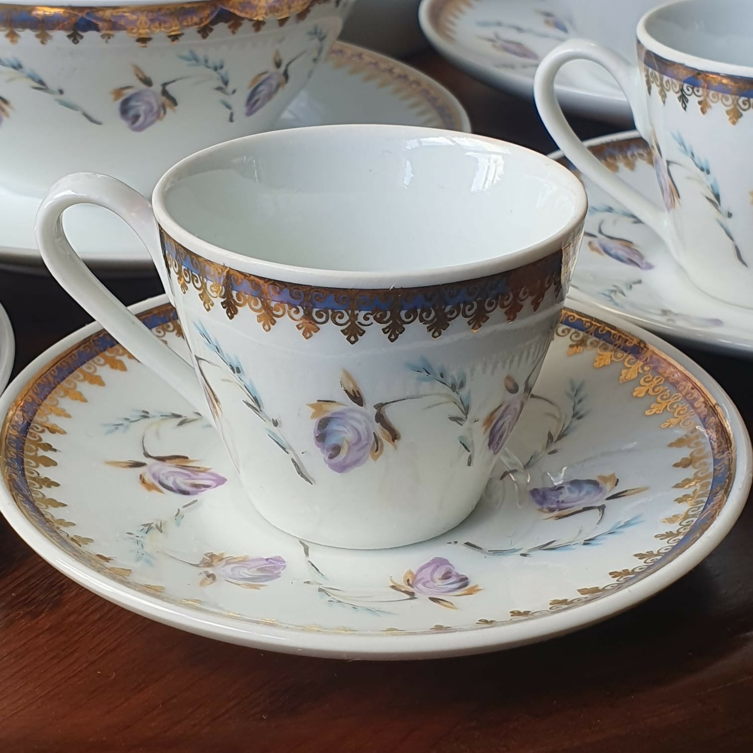 Conjunto para café em porcelana Schmidt, anos 50.
