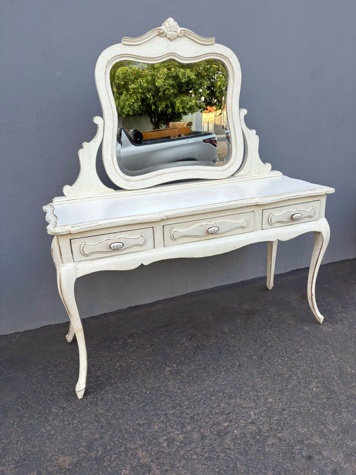 Conjunto Mesa de Cabeceira + Penteadeira Vanité Louis XV