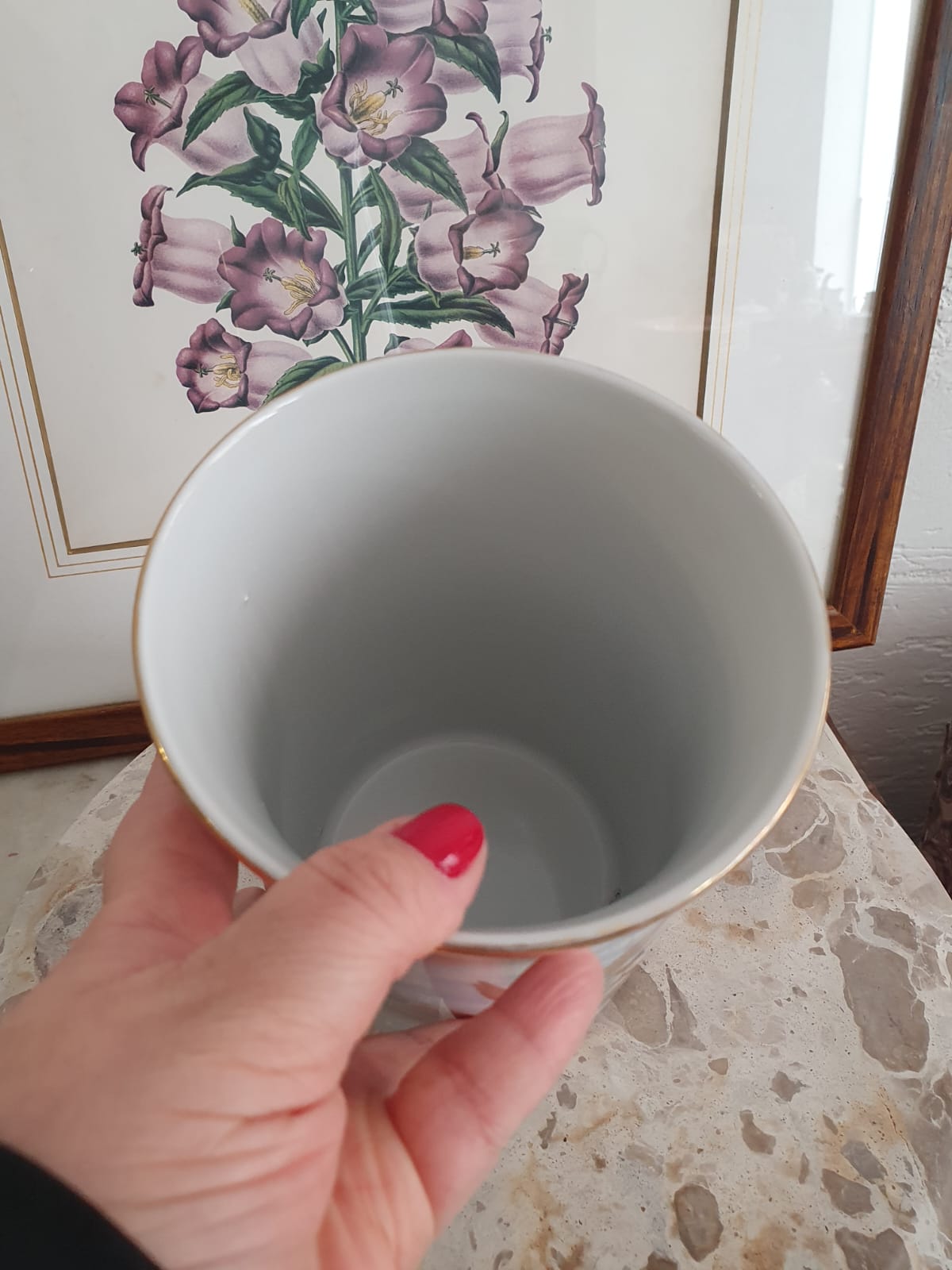  Vaso floreira em porcelana vintage nacional Vera Cruz, com lindos patos selvagens. Peça linda e conservada!