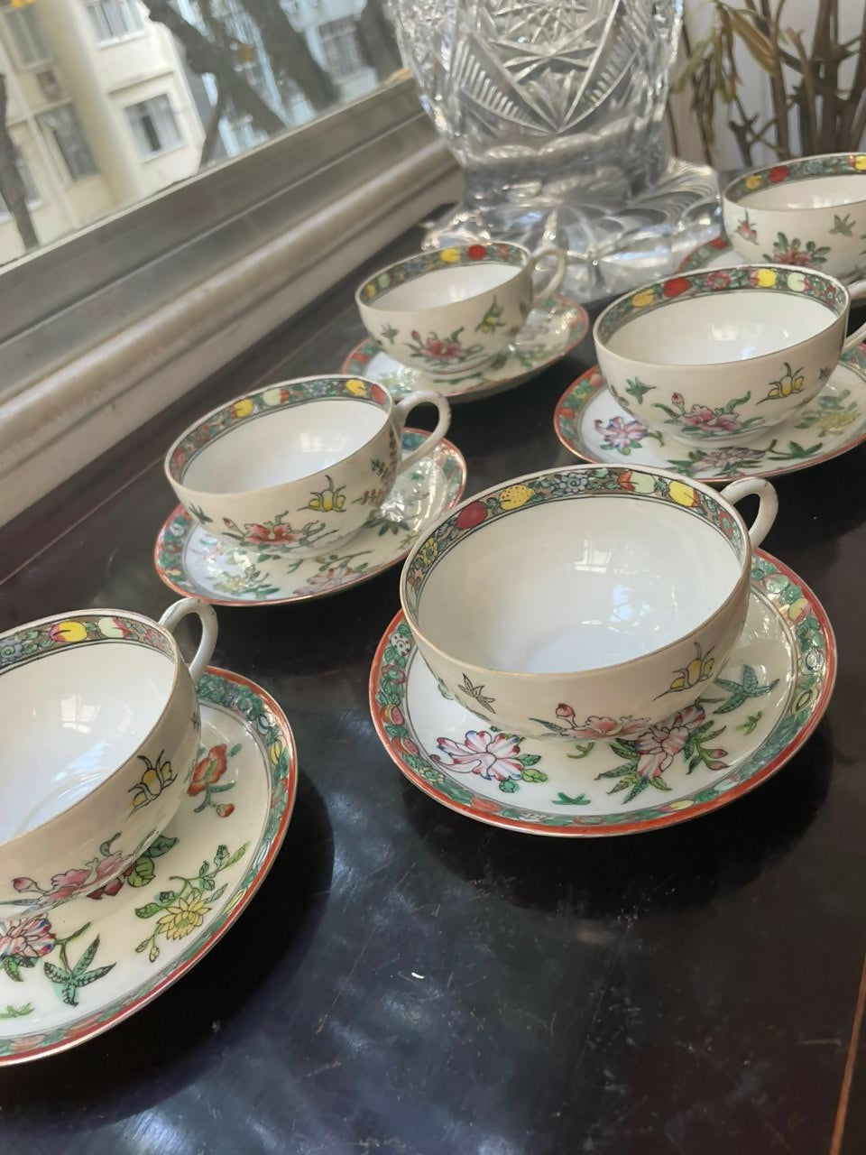 6 xícaras de chá chinesas qianlong nian zhi