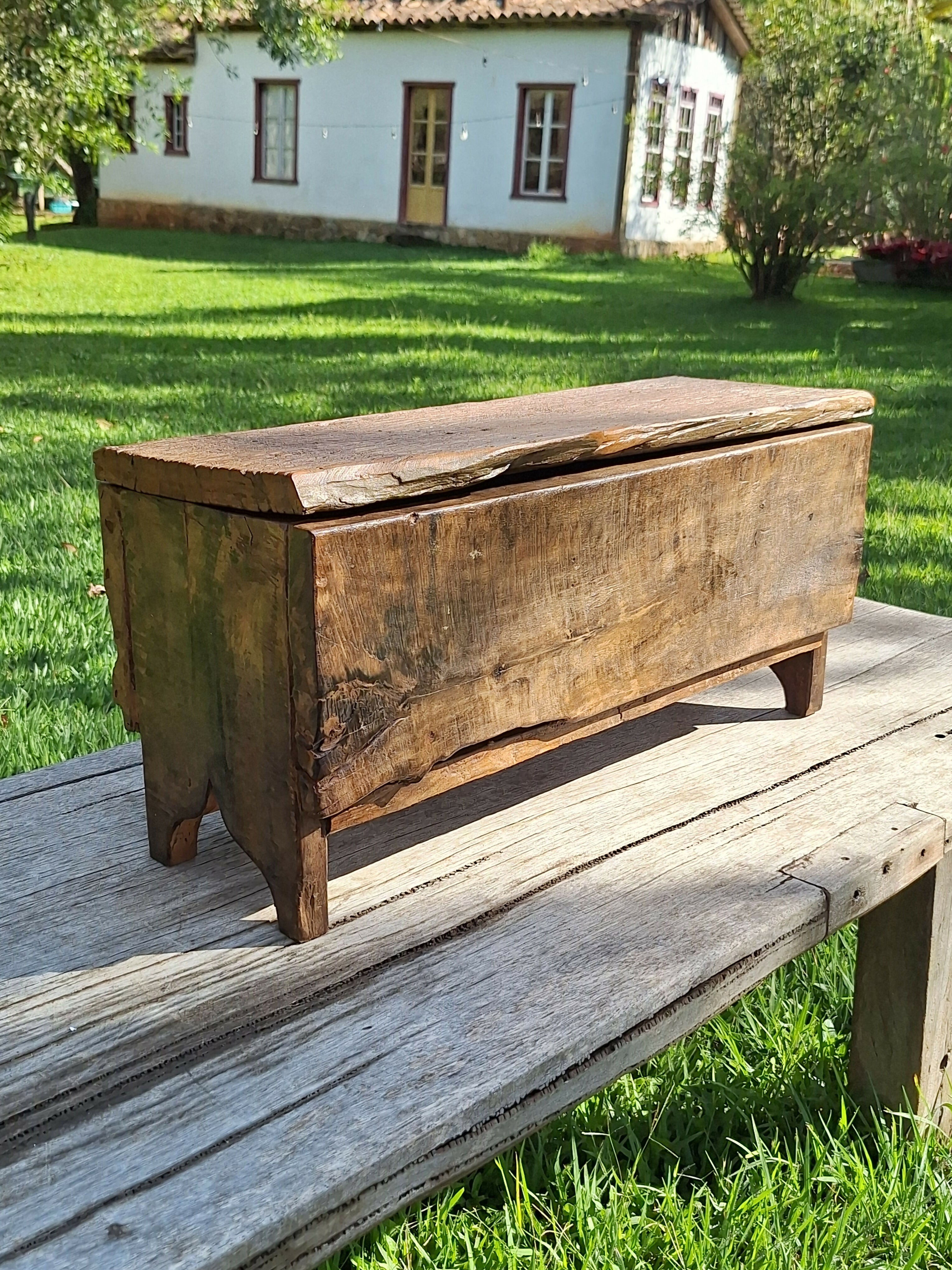 Baú Rústico Madeira Maciça Garimpo Mineiro