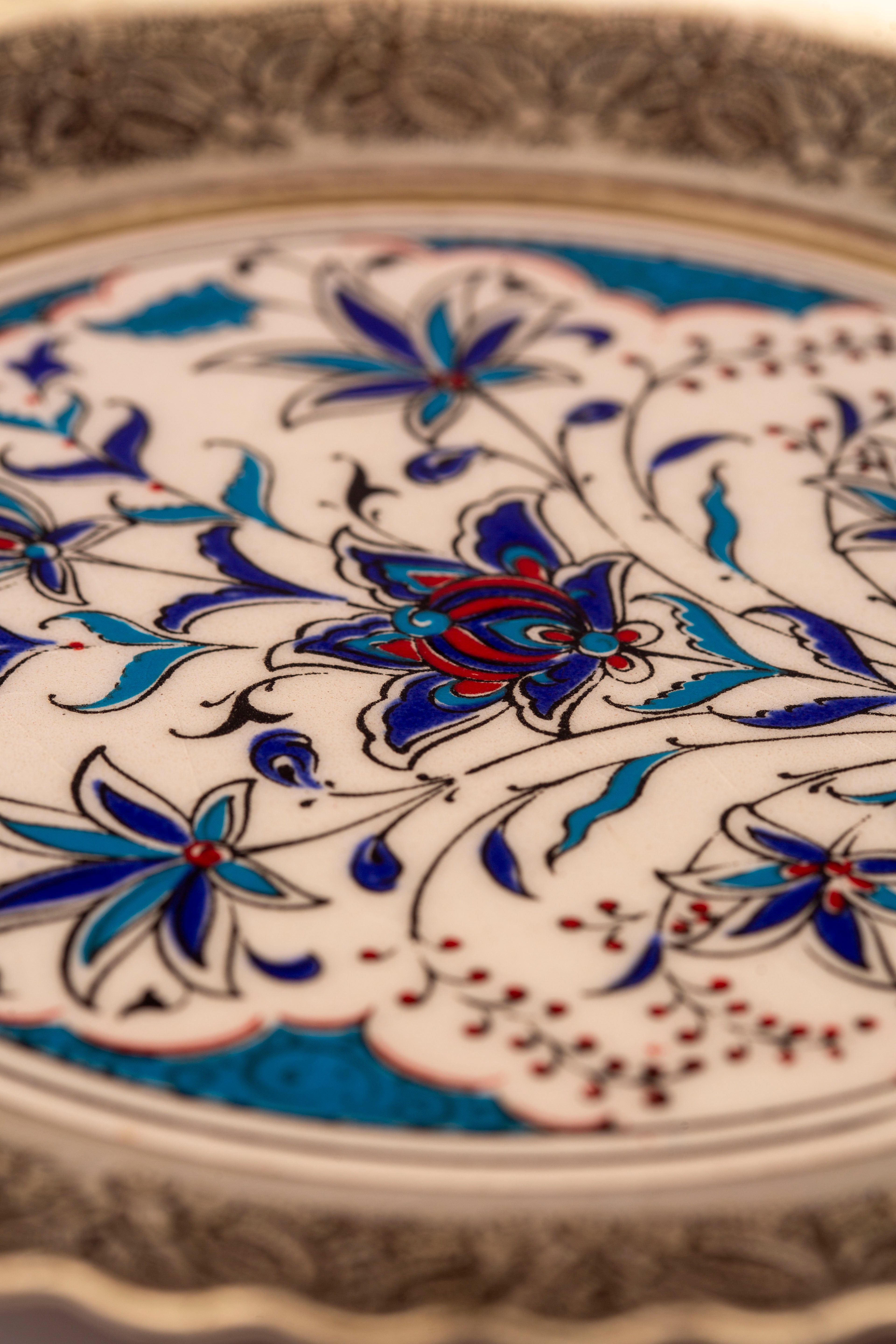 Prato Decorativo Turco com Motivo Iznik (DMCPS_253)
