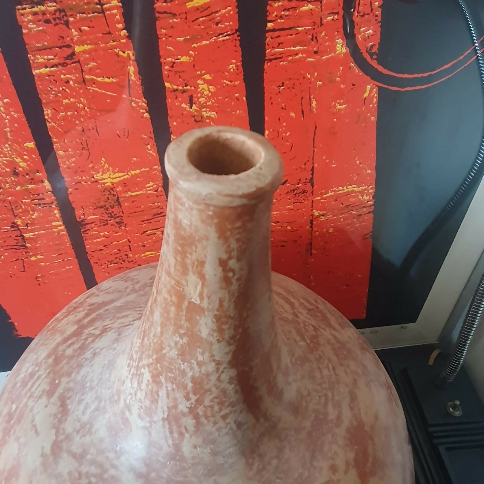 Grande moringa decorativa em cerâmica rústica