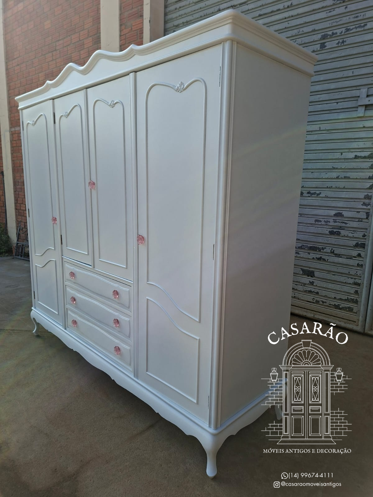 Guarda-roupa Provençal Off White com 4 portas 