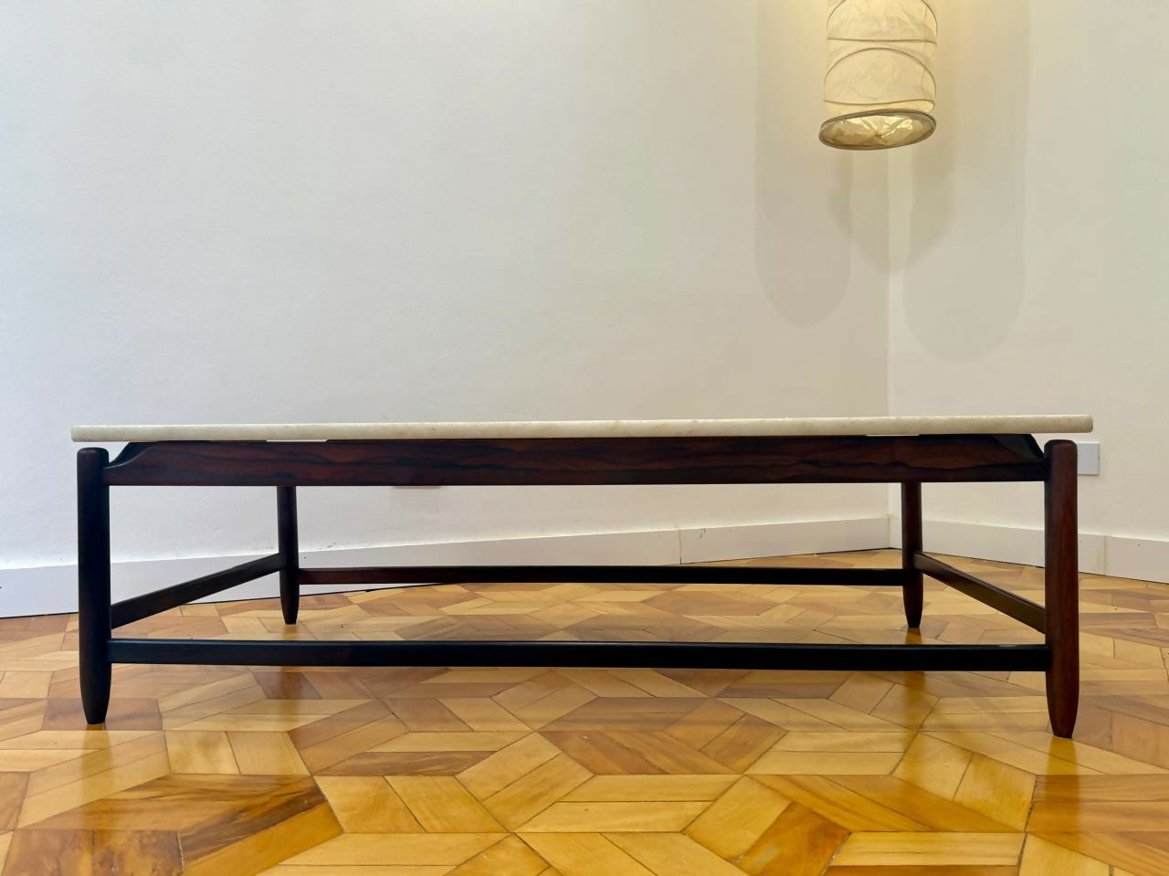 Mesa de Centro Jorge Jabour Mauad - Móveis Cantú Jacarandá e Mármore Anos 60