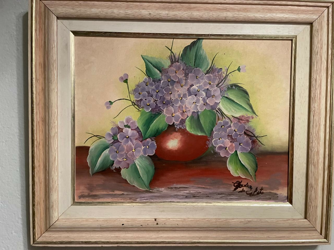 Quadro “Hortênsias em Vaso Vermelho”