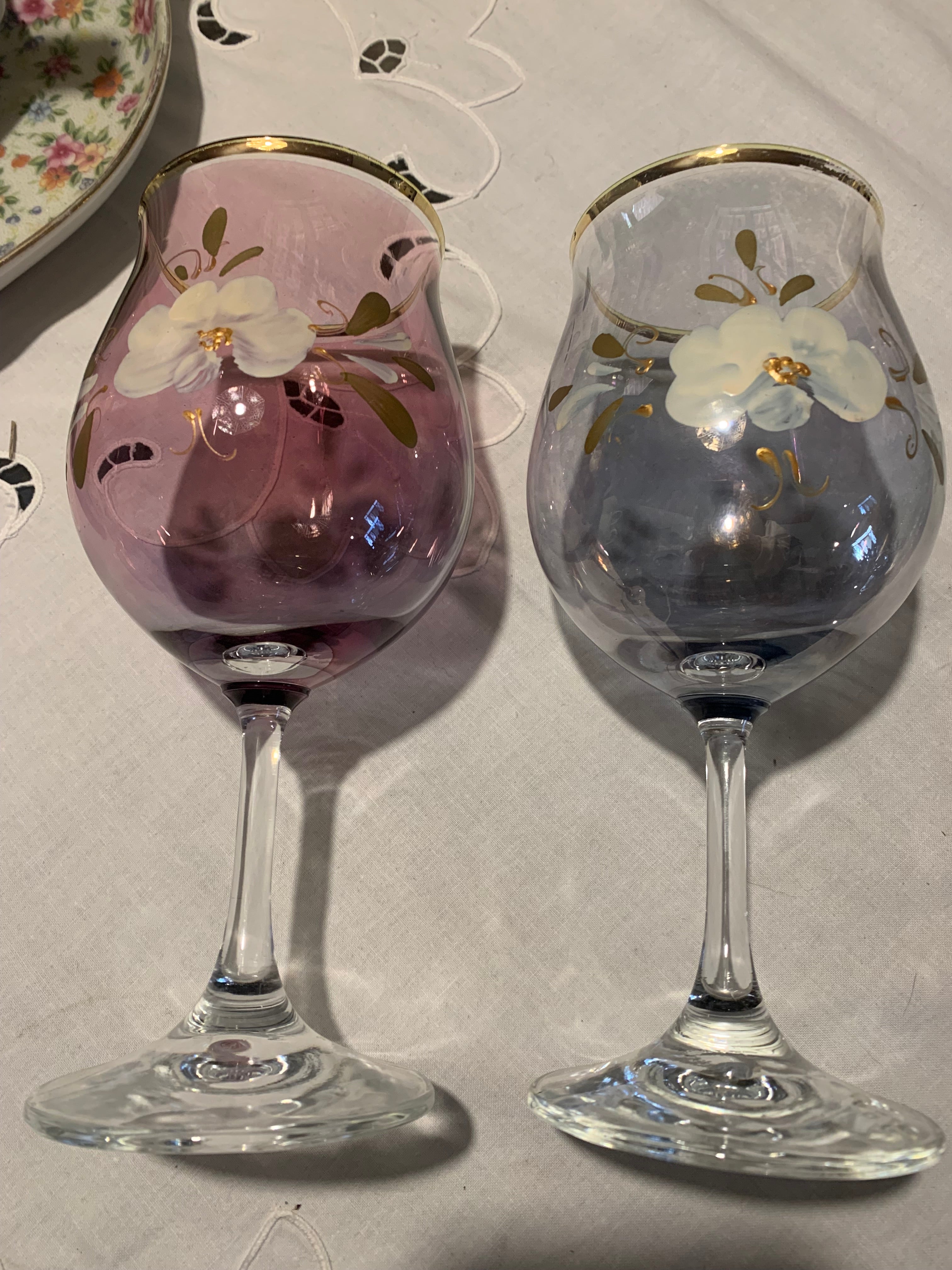 Maravilhosas Taças antigas em demi cristal coloridas