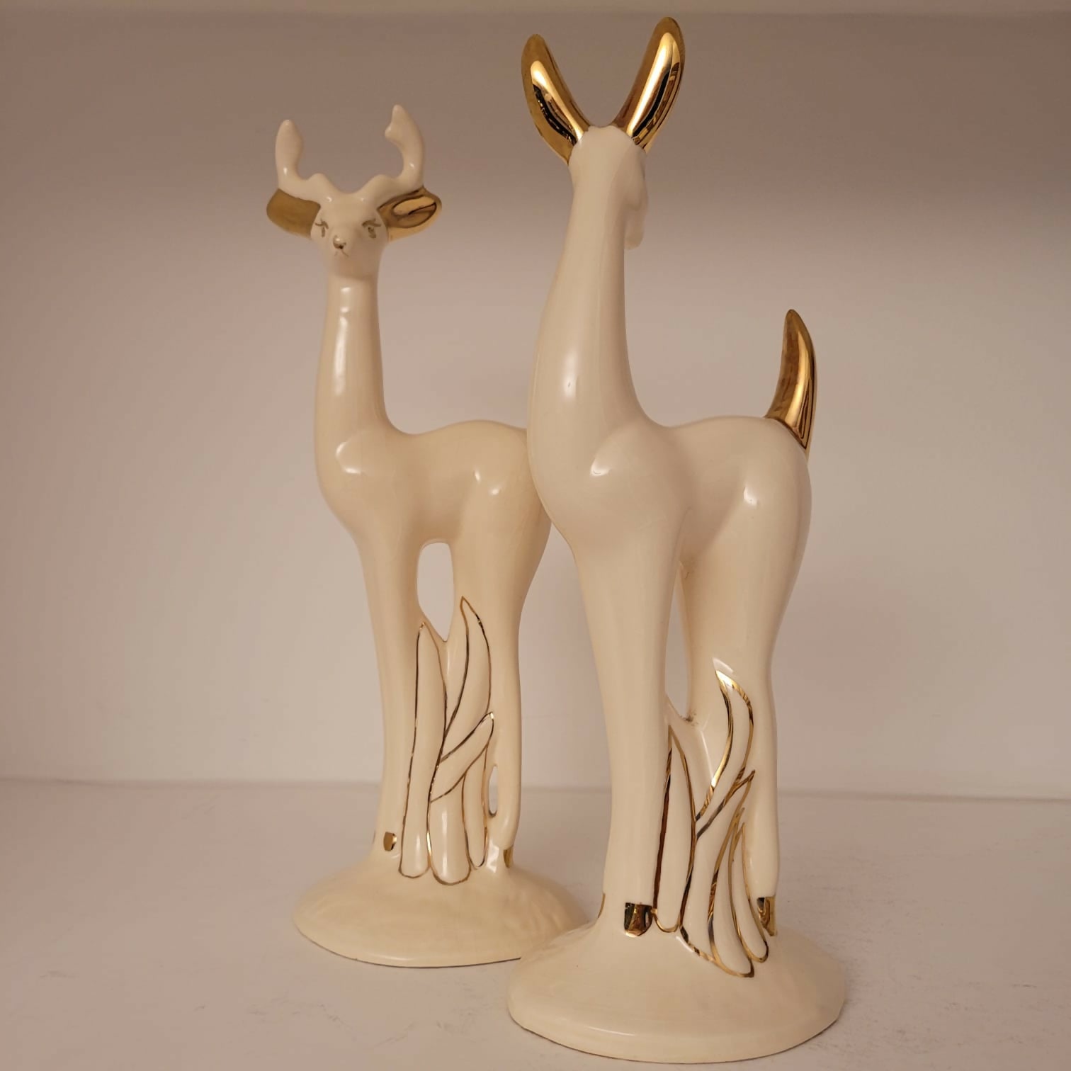 Casal de Cervos, Brasil, Cerâmica Tupy, 1960 (28,5cm altura)