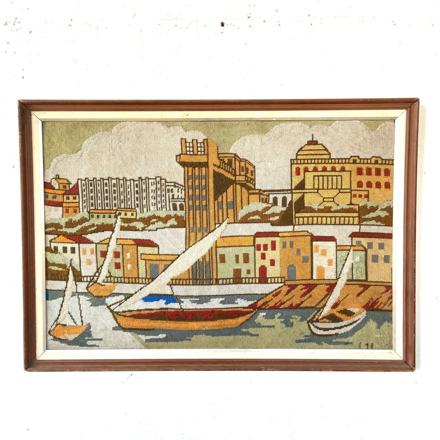 Tapeçaria vintage. com paisagem de Salvador