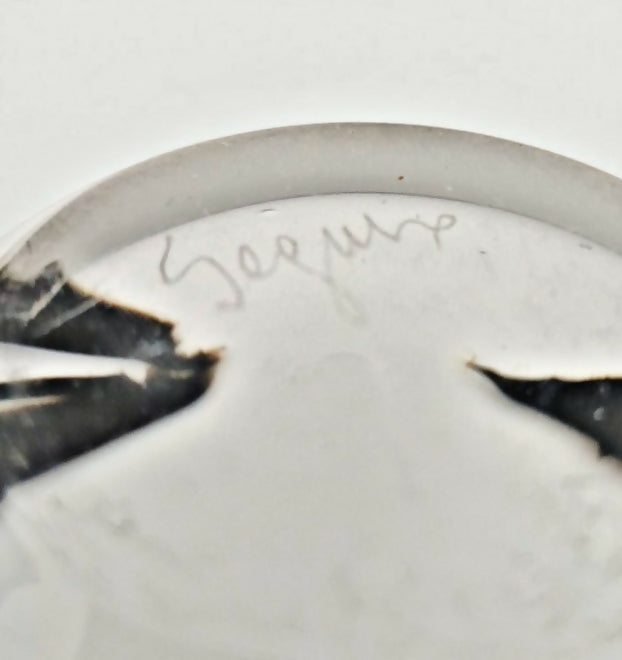 Vaso Seguso em vidro artístico em preto e branco