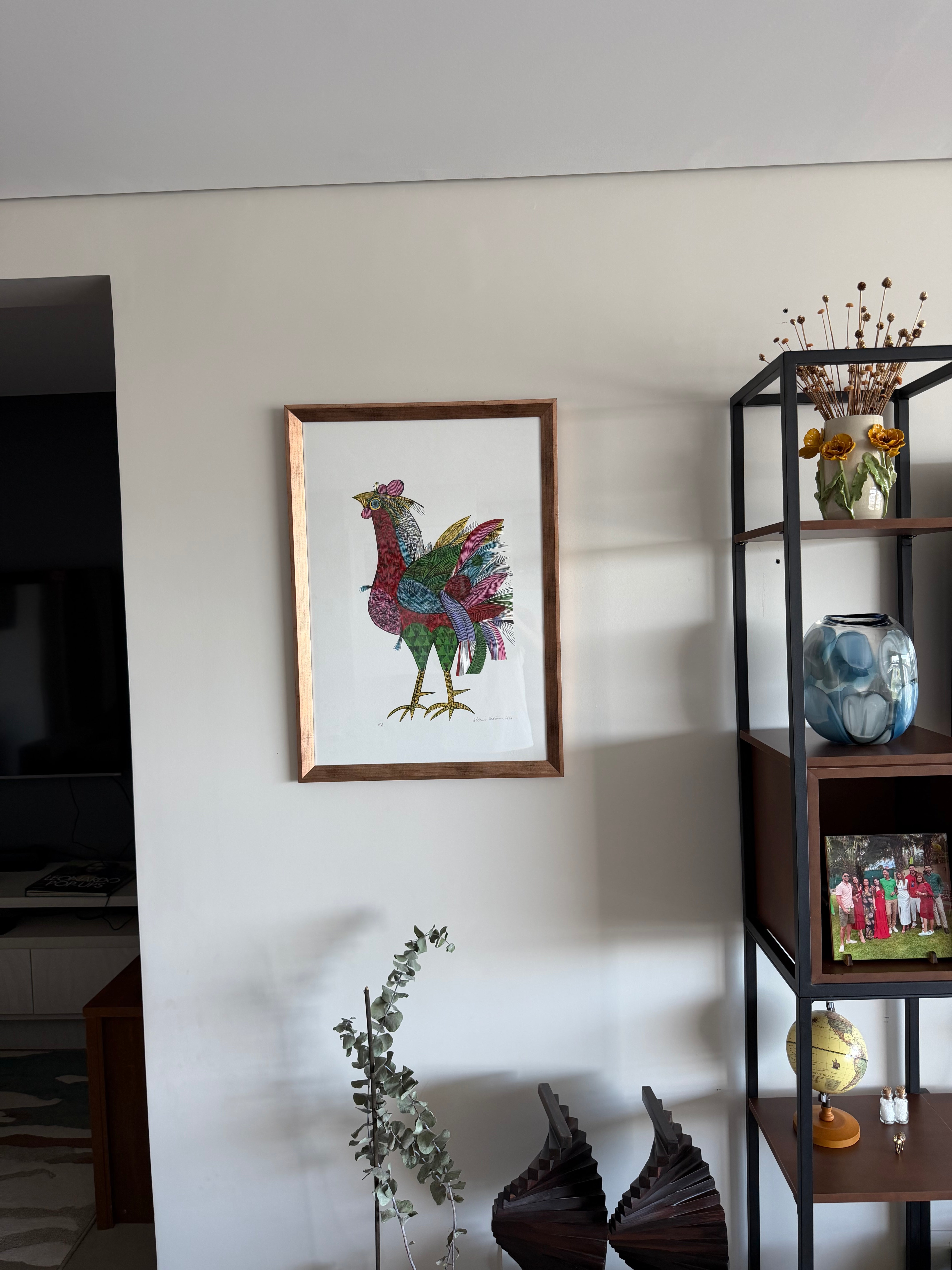 Quadro Galo serigrafia Aldemir Martins p.a.
