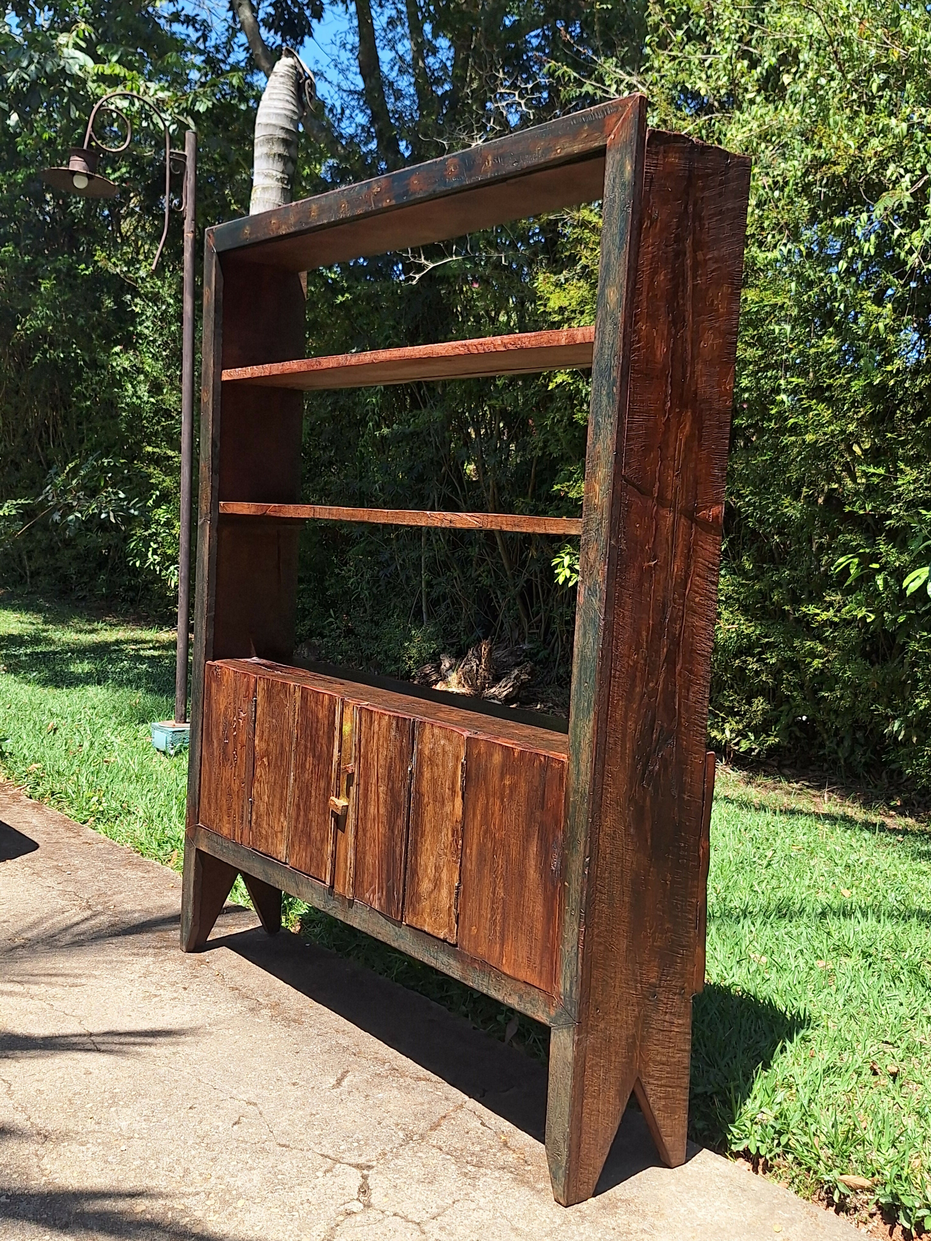 Armário / Prateleira Antiga Madeira Maciça Garimpo Mineiro