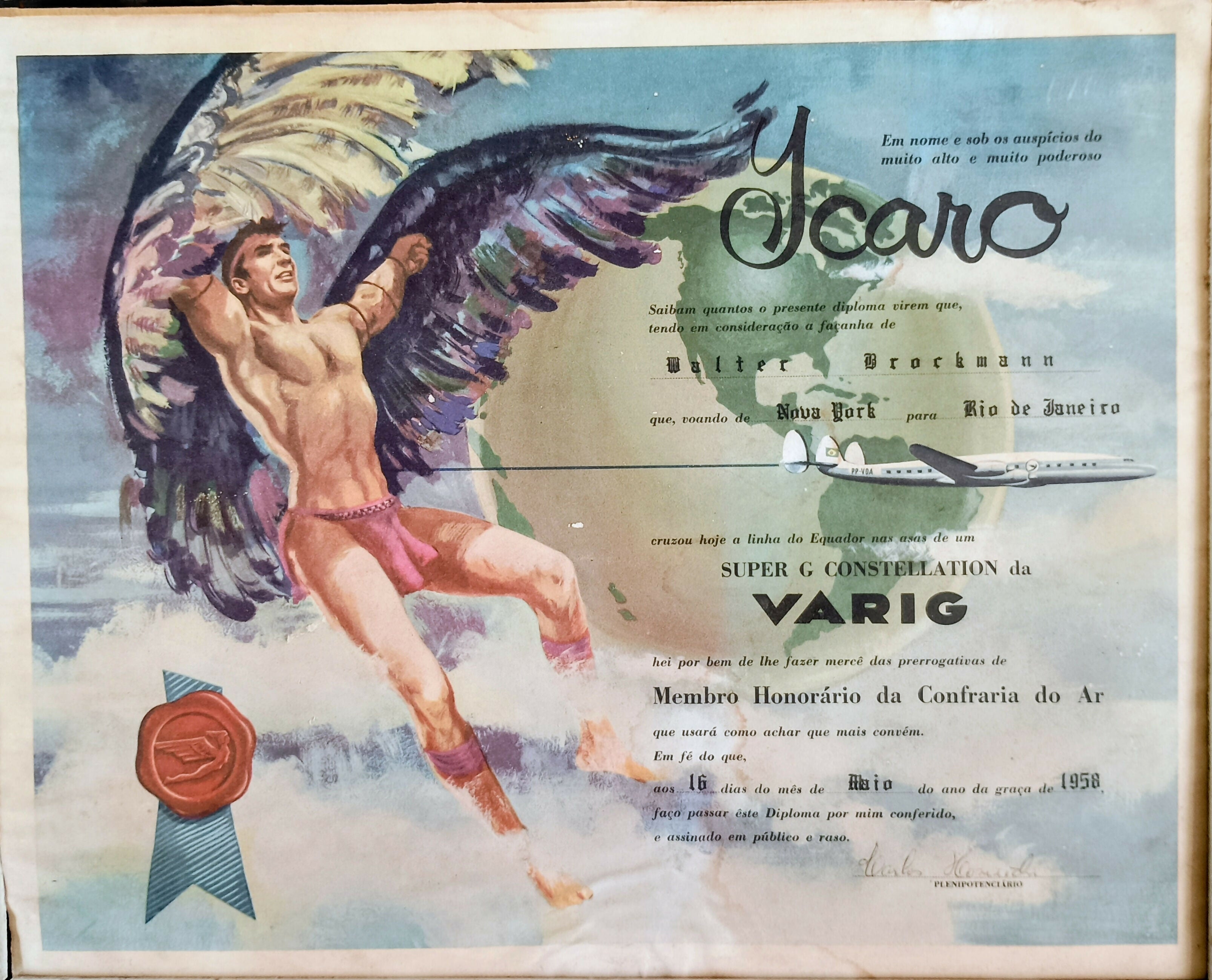 Diploma VARIG ANOS 50