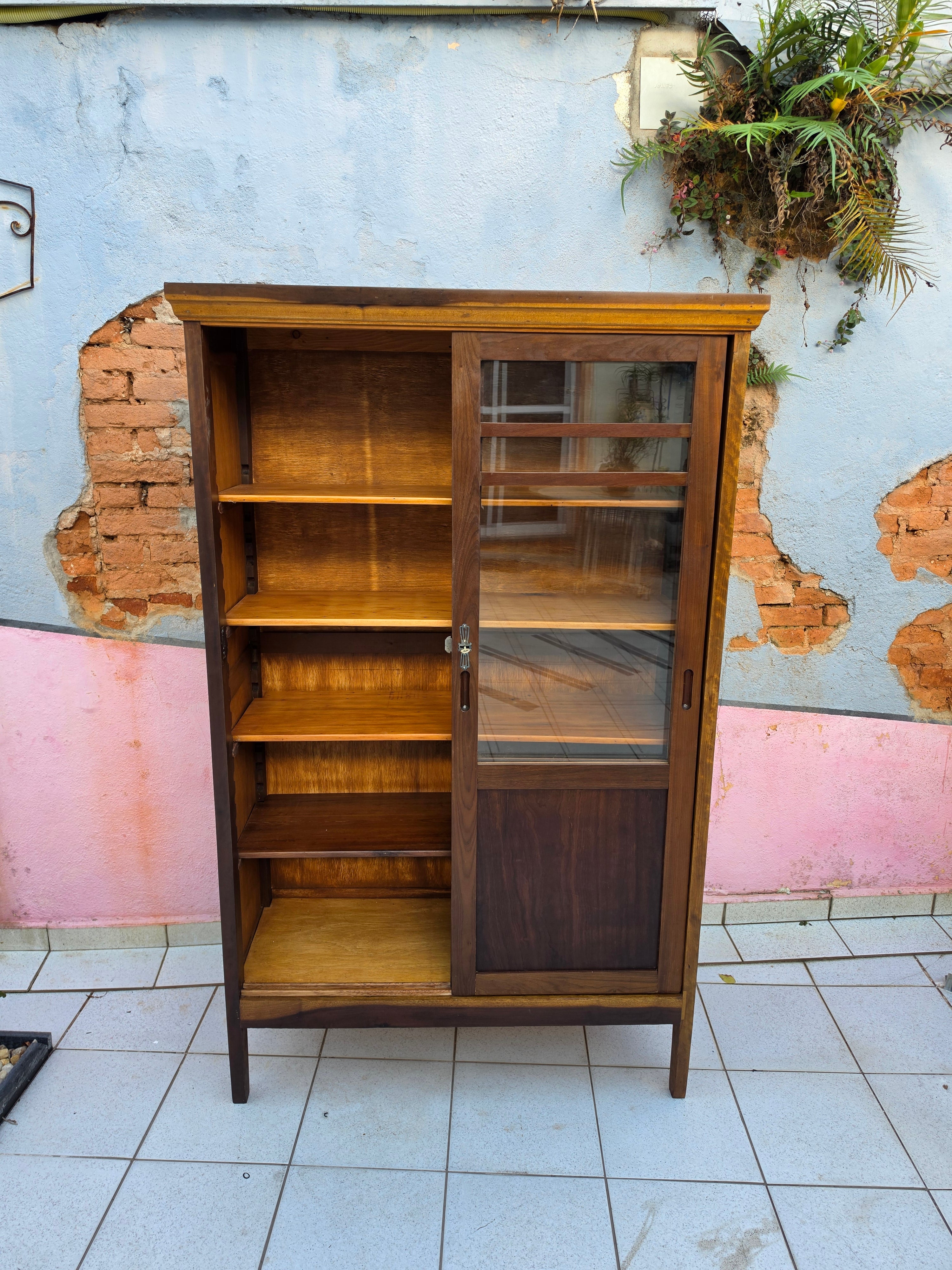 Estante/ Livreiro porta de correr década de 60