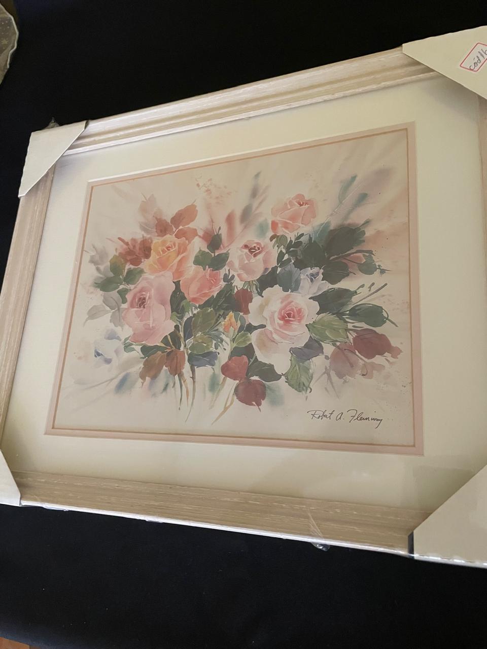 Quadro pintura de rosas
