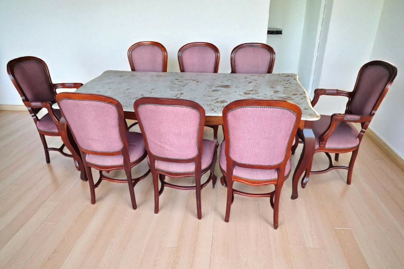 Mesa de Jantar 8 Cadeiras Clássica Luis XV