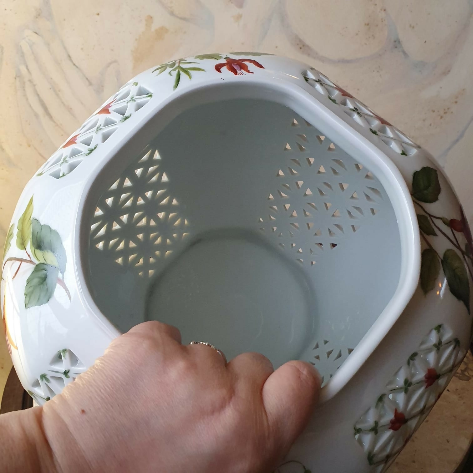 Grande Potiche bojudo em porcelana pintada à mão