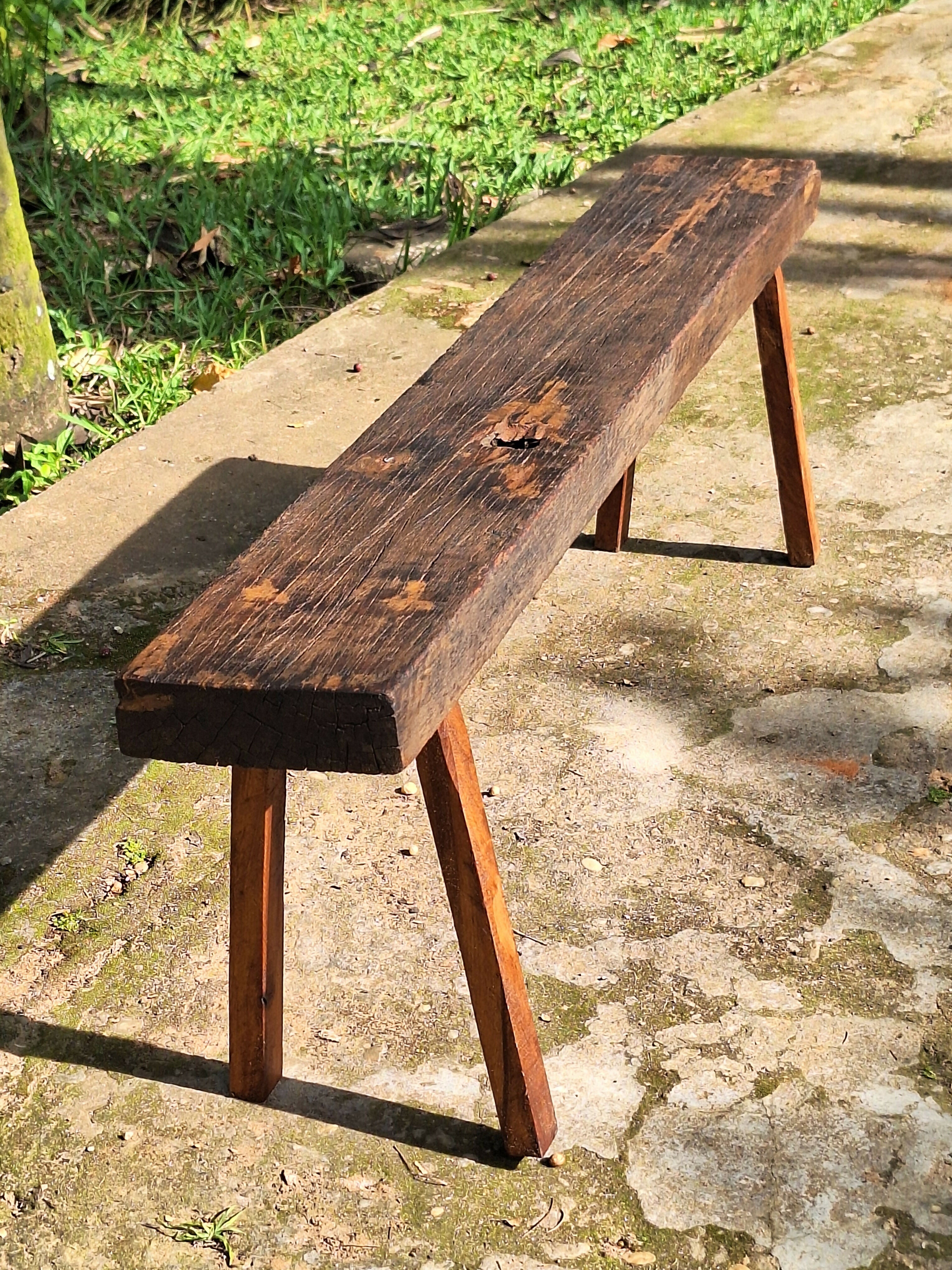 Banco de Dormente Rústico Madeira Maciça Garimpo Mineiro