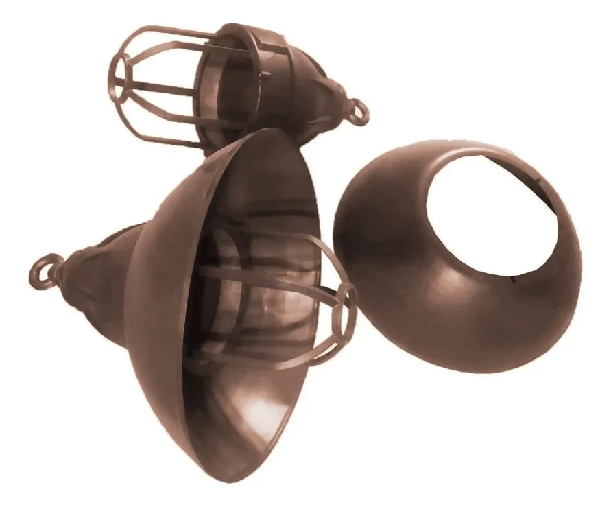 Par de Luminárias estilo industrial em marrom fosco