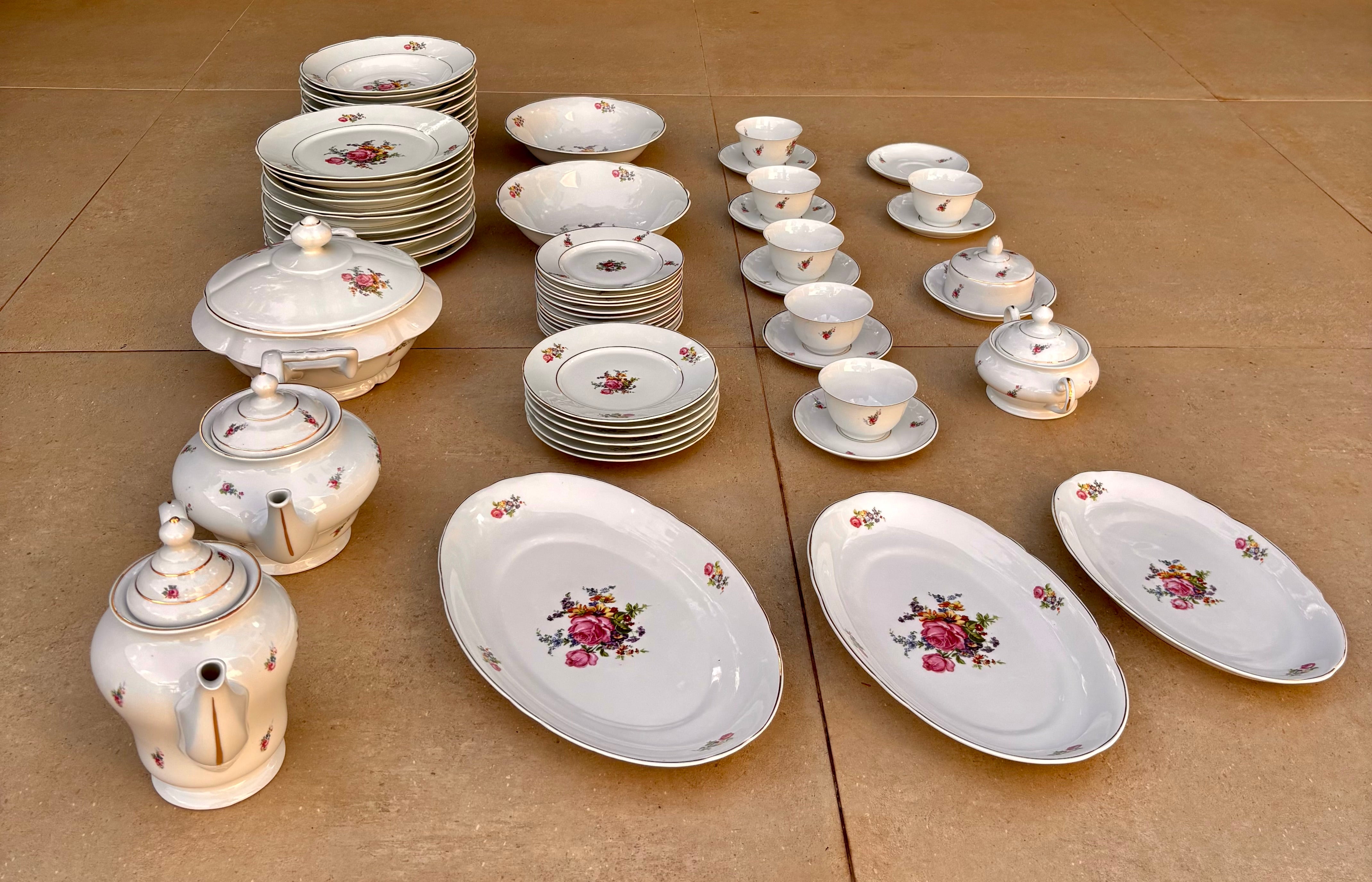 Raridade: Aparelho de Jantar, Chá e Café Porcelana Real São Paulo – 69 Peças (Década de 50/60)
