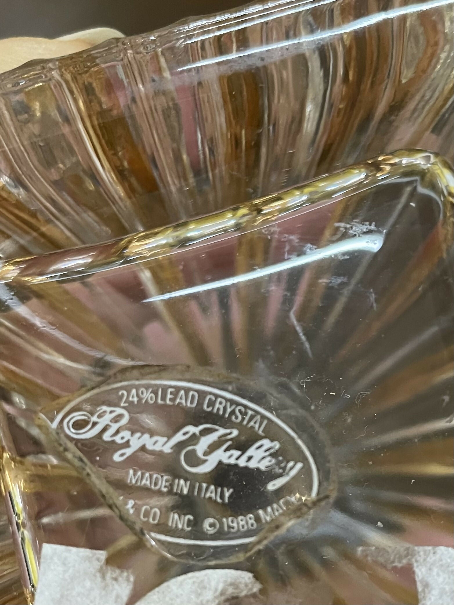 Jogo de Perfumeiro cristal friso dourado