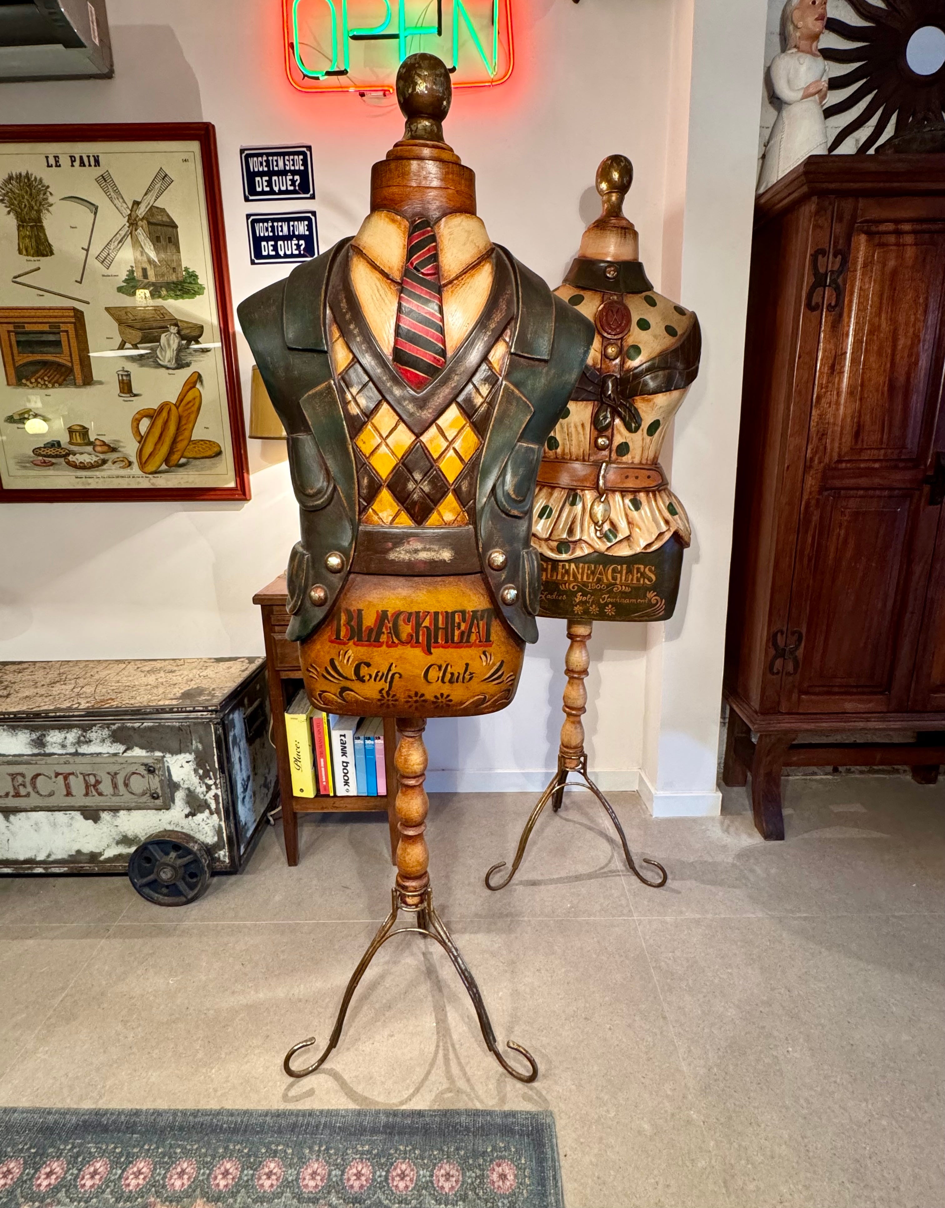 Cabideiros Manequins Escoceses Muito Antigos - Preço Unitário