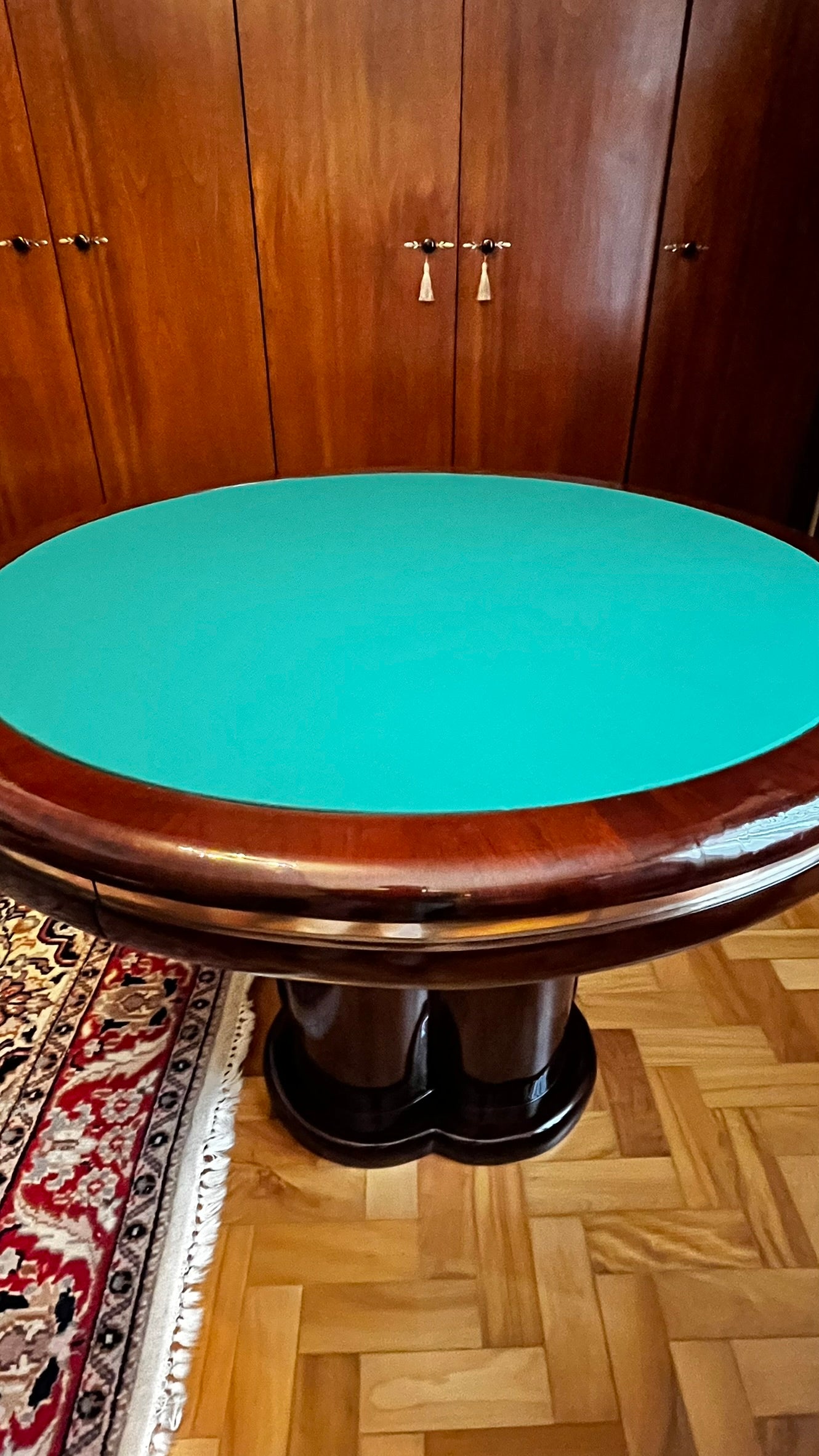 Mesa de Jogos Vintage com Tampo Reversível e 4 Gavetas