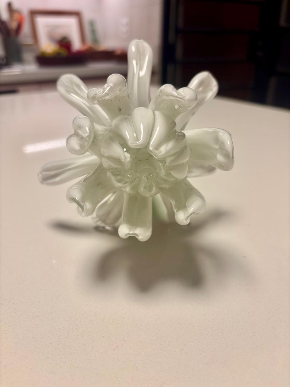 Flor branca em vidro artístico (DMCPS_206)