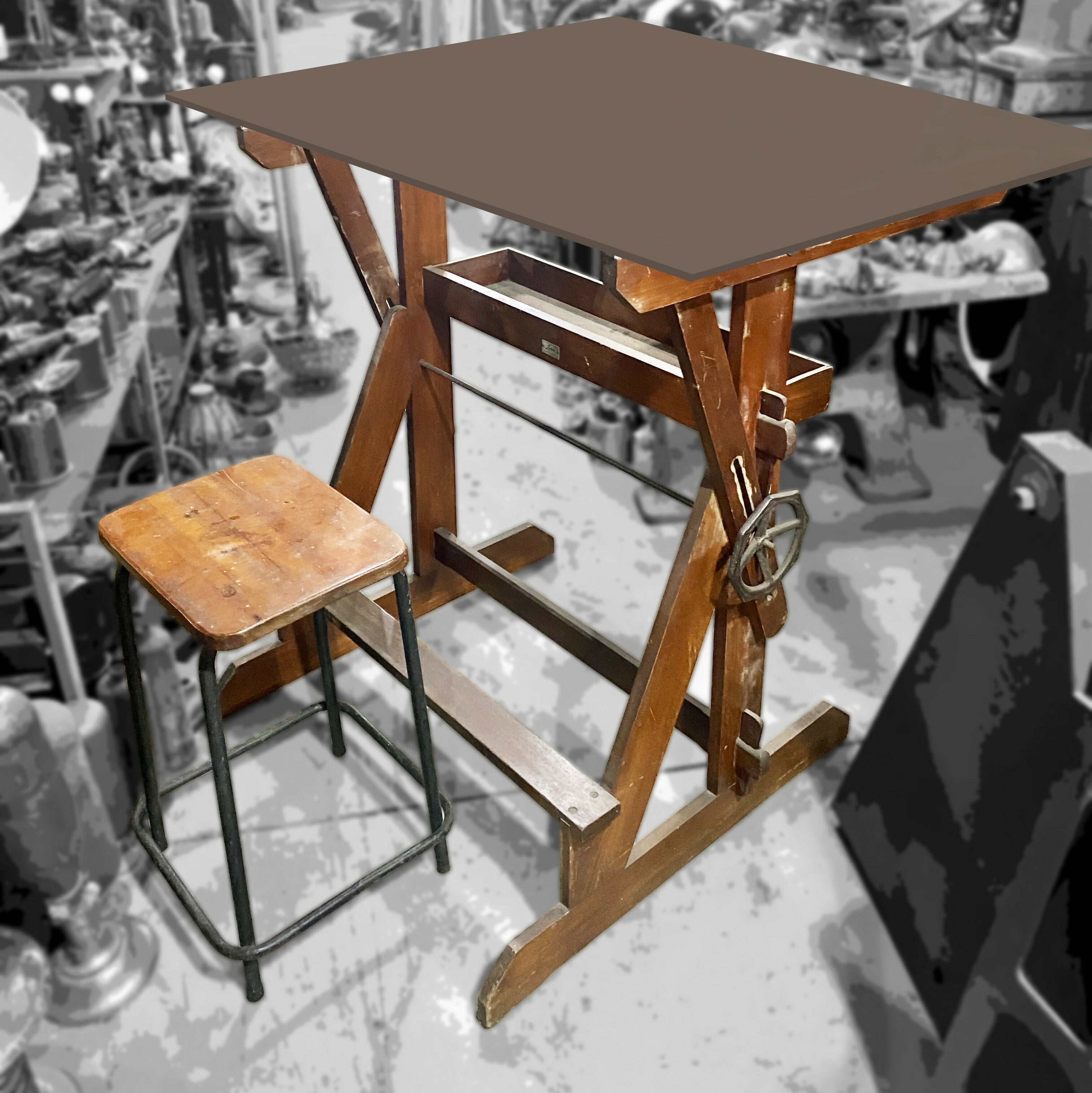 Mesa / prancheta de desenho antiga