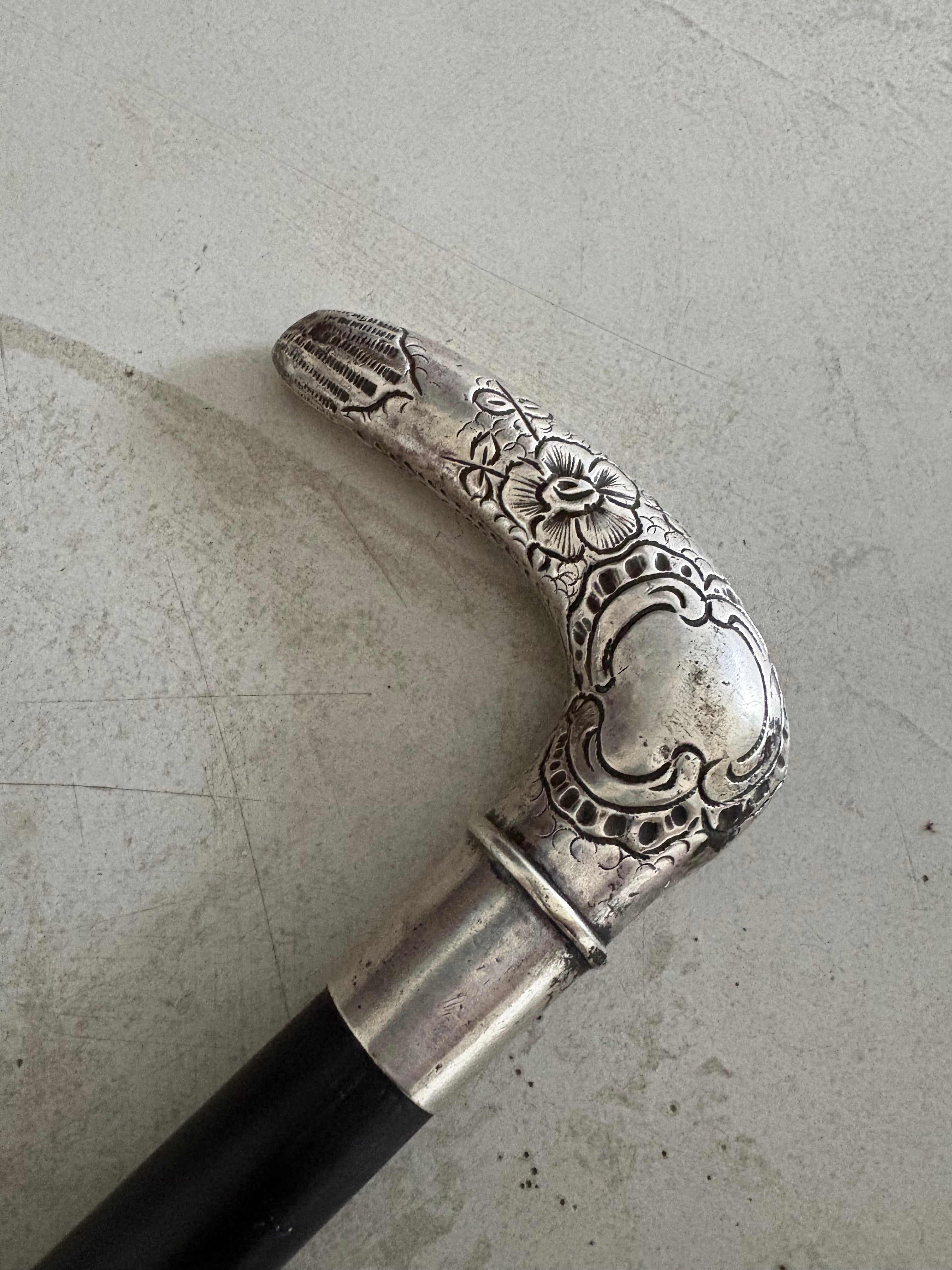 Antiga Bengala com ponteira em Prata