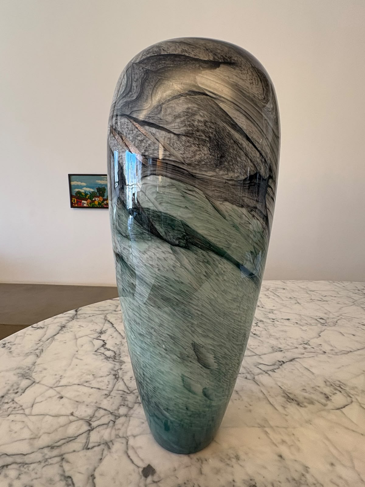 Vaso em vidro artístico - Vaso "Mar"