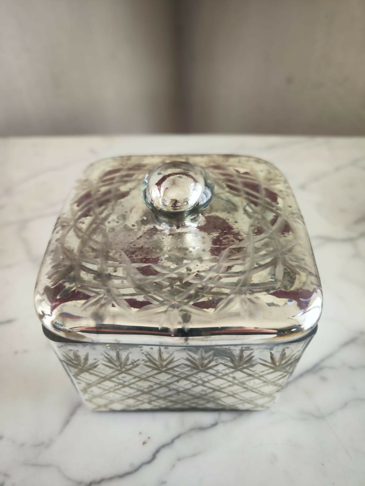 POTE DE VIDRO ESPELHADO ENVELHECIDO