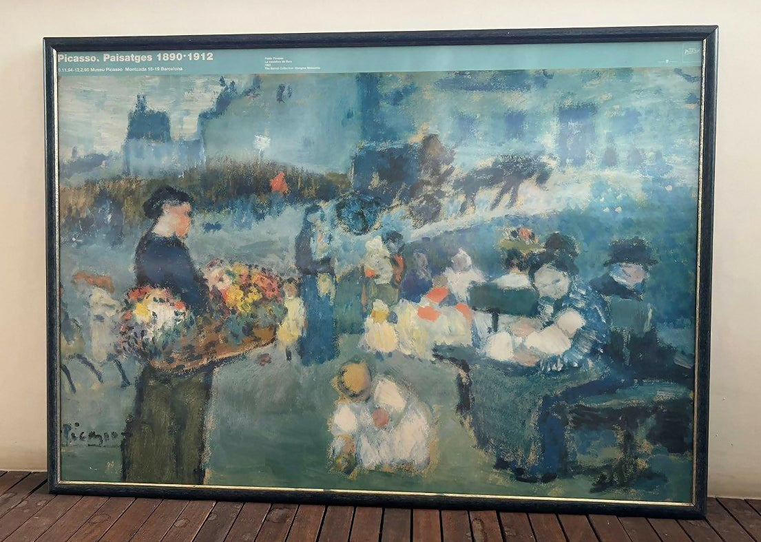 Quadro decorativo de poster de obra de Picasso, com vidro antirreflexo