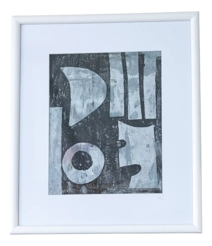 Quadro Decorativo Abstrato 38 X 28 Símbolos Do Silêncio -107