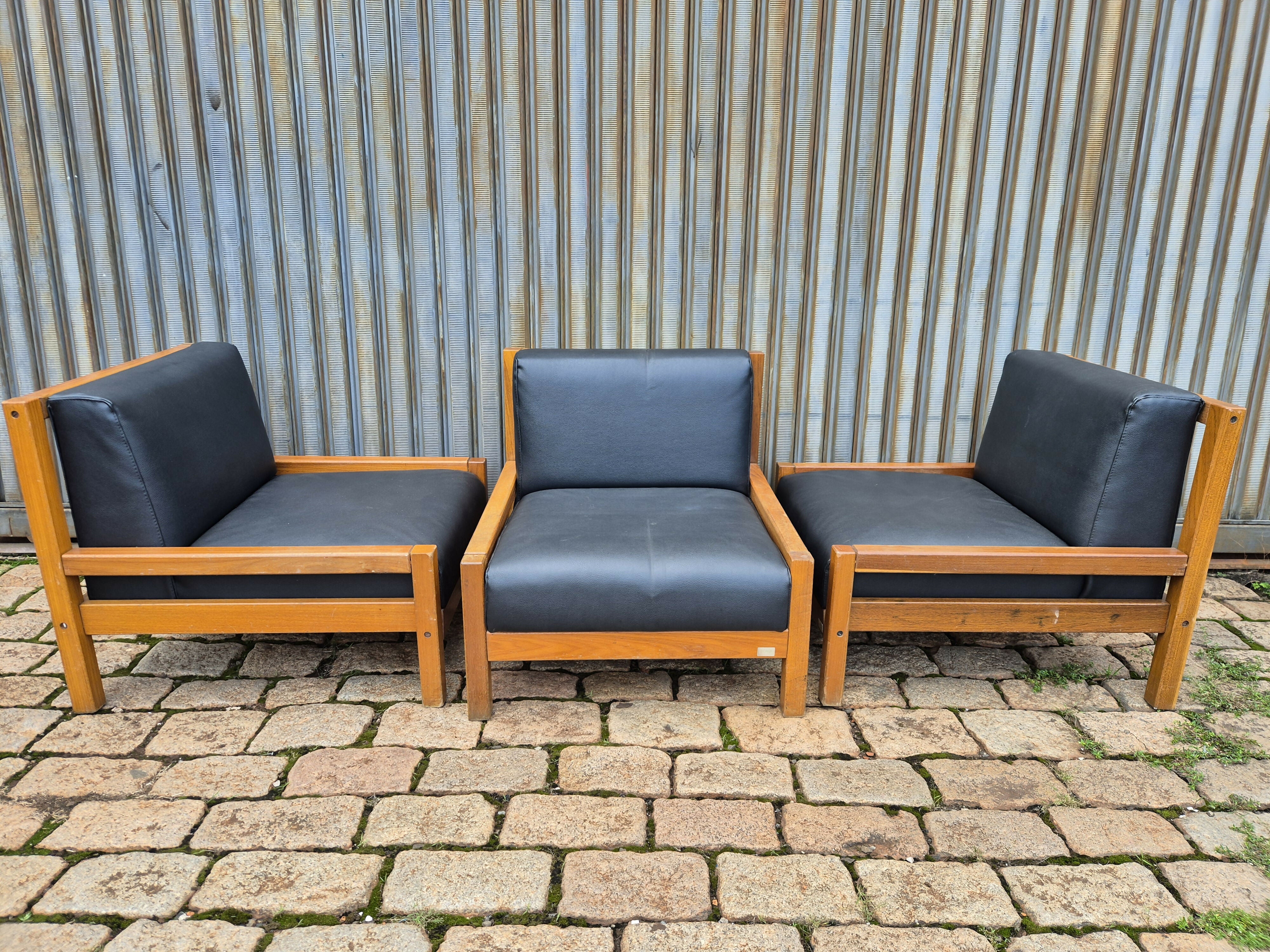 Trio de poltronas vintage anos 70