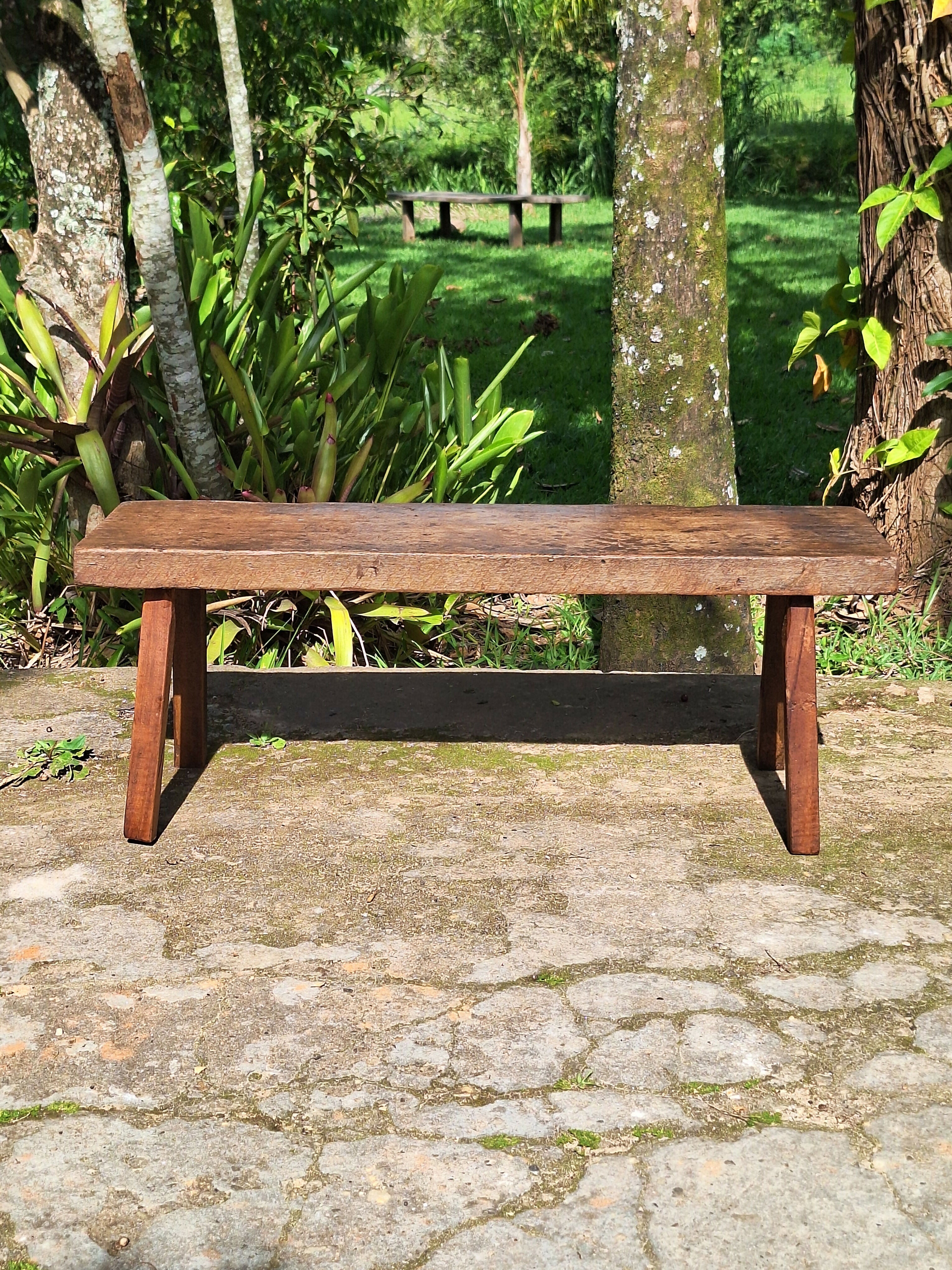 Banco de Dormente Rústico Madeira Maciça Garimpo Mineiro