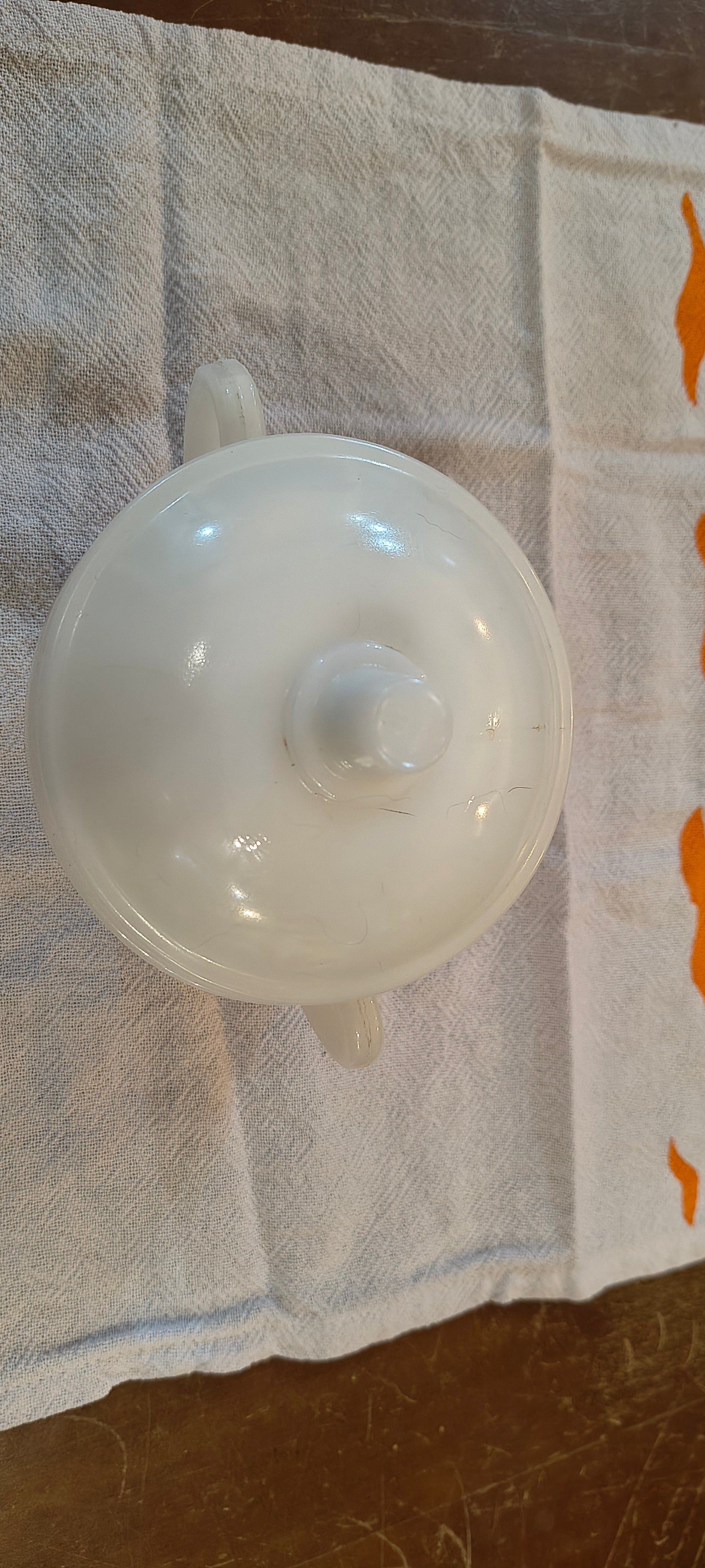 Açucareiro em opalina - Termorey gravatinha laranja 