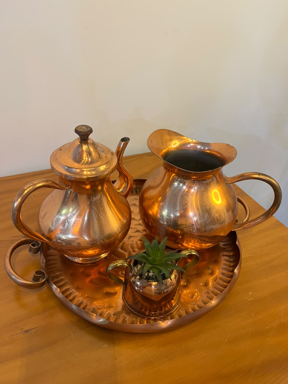 Conjunto para café/chá em cobre – 4 peças