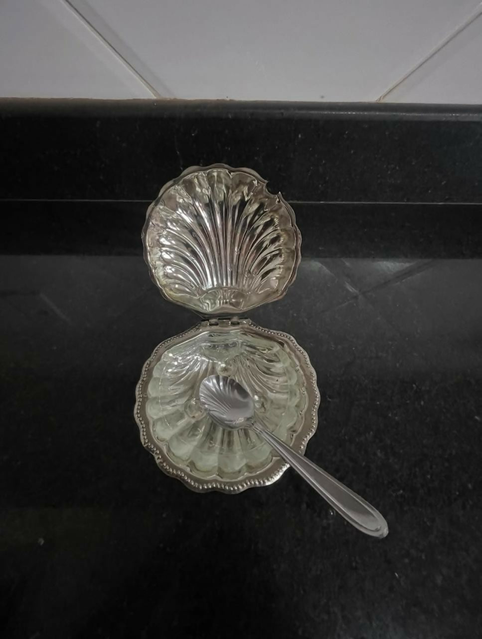 Conjunto para bolo Conchas e porta geleia em formato de conchas