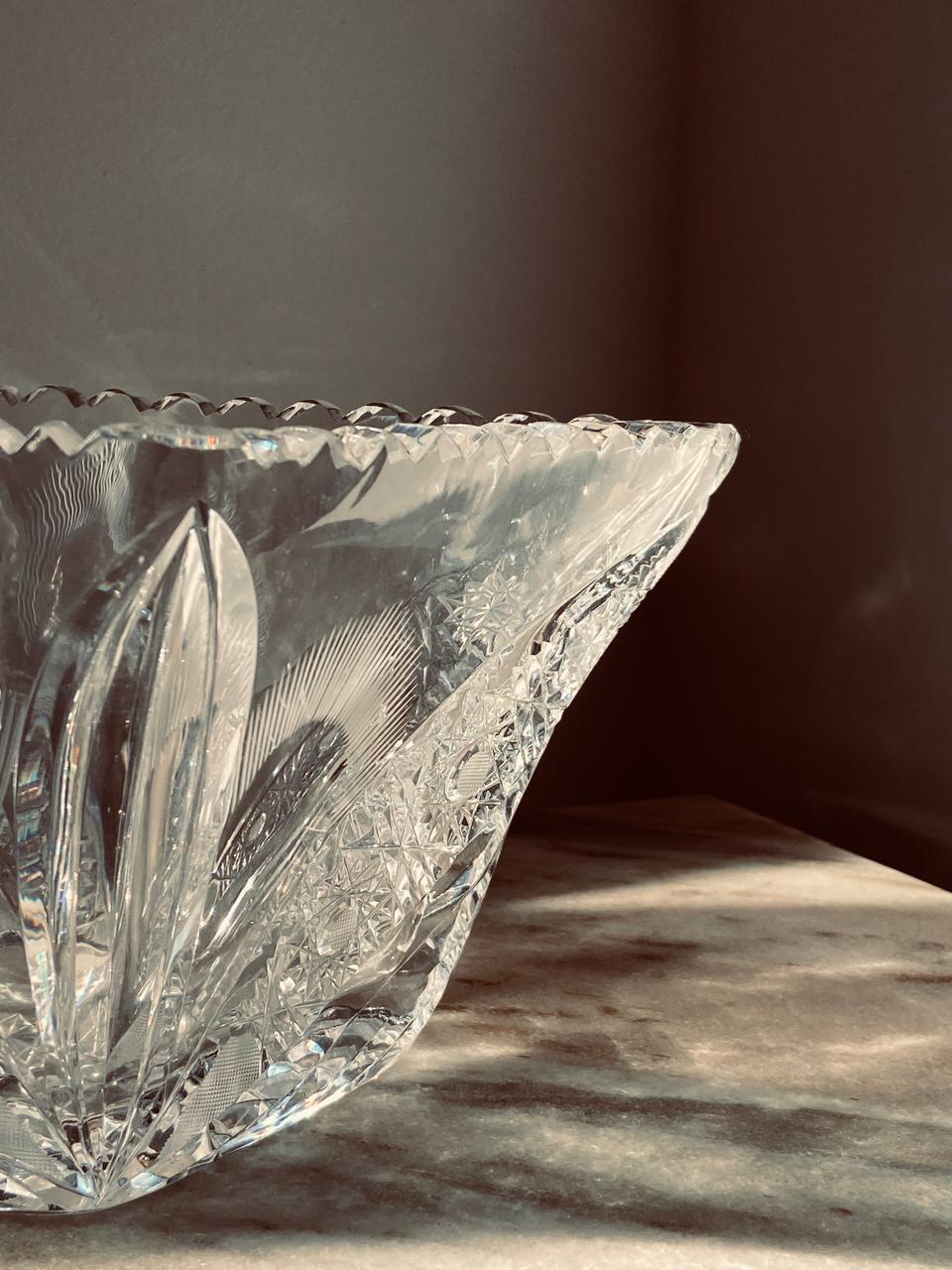 Fruteira em cristal lapidado pesado (DMCPS_072)