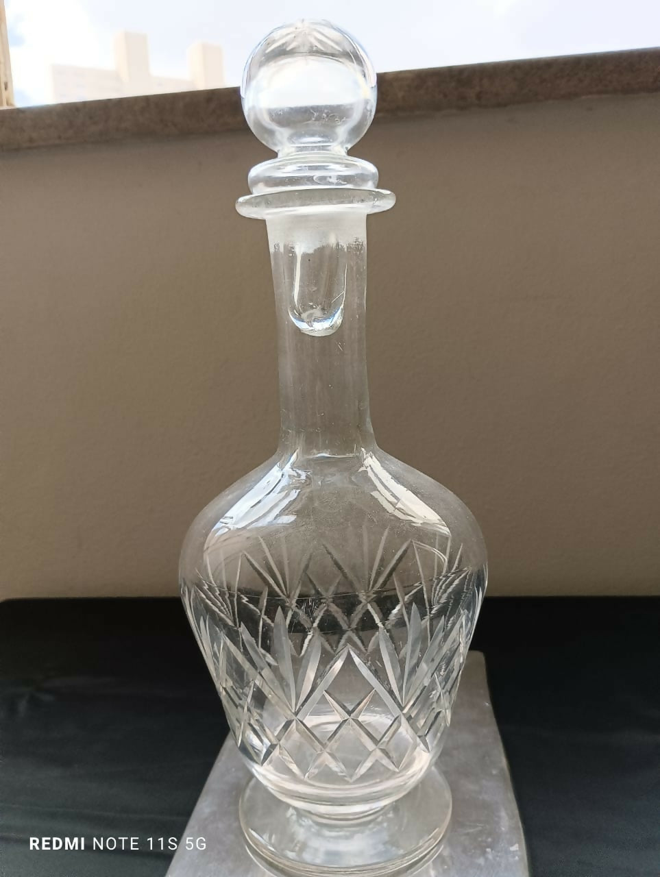 Licoreira cristal com tampa redonda