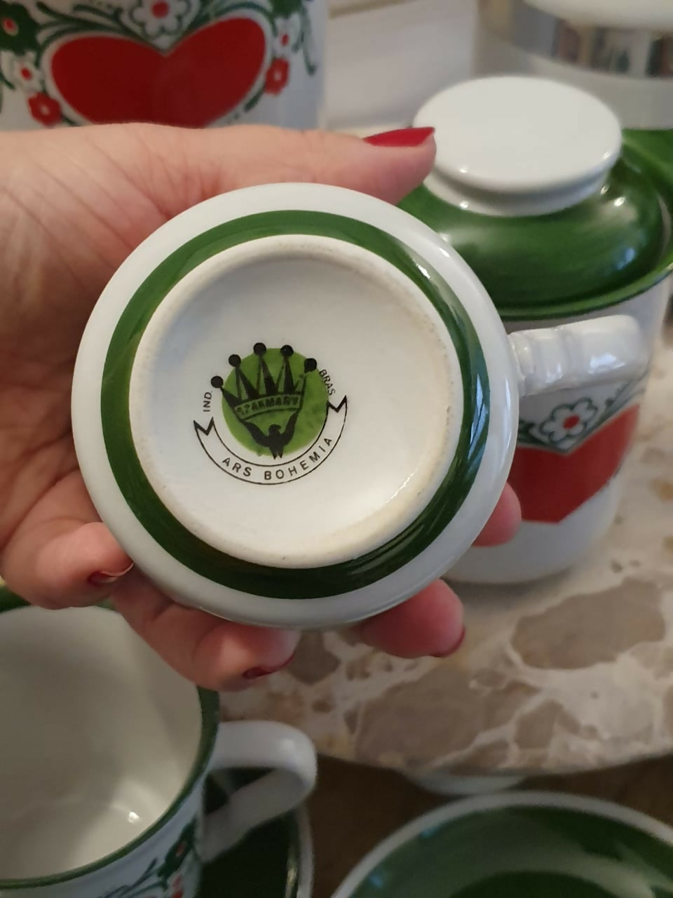 Conjunto para chá e café raro de 11 peças Ars Bohemia Szakmary