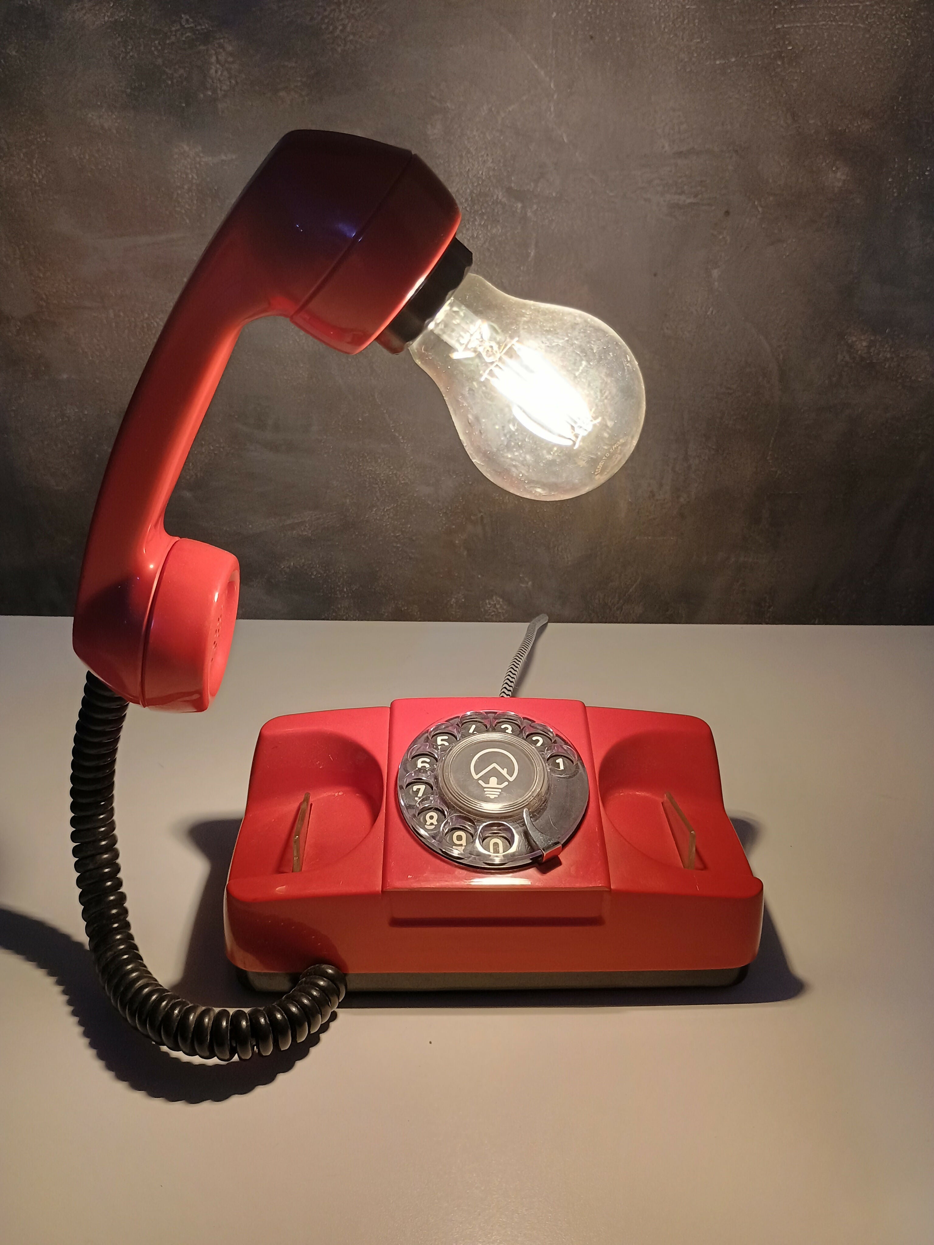 Luminária Telefone Tijolinho Vermelho