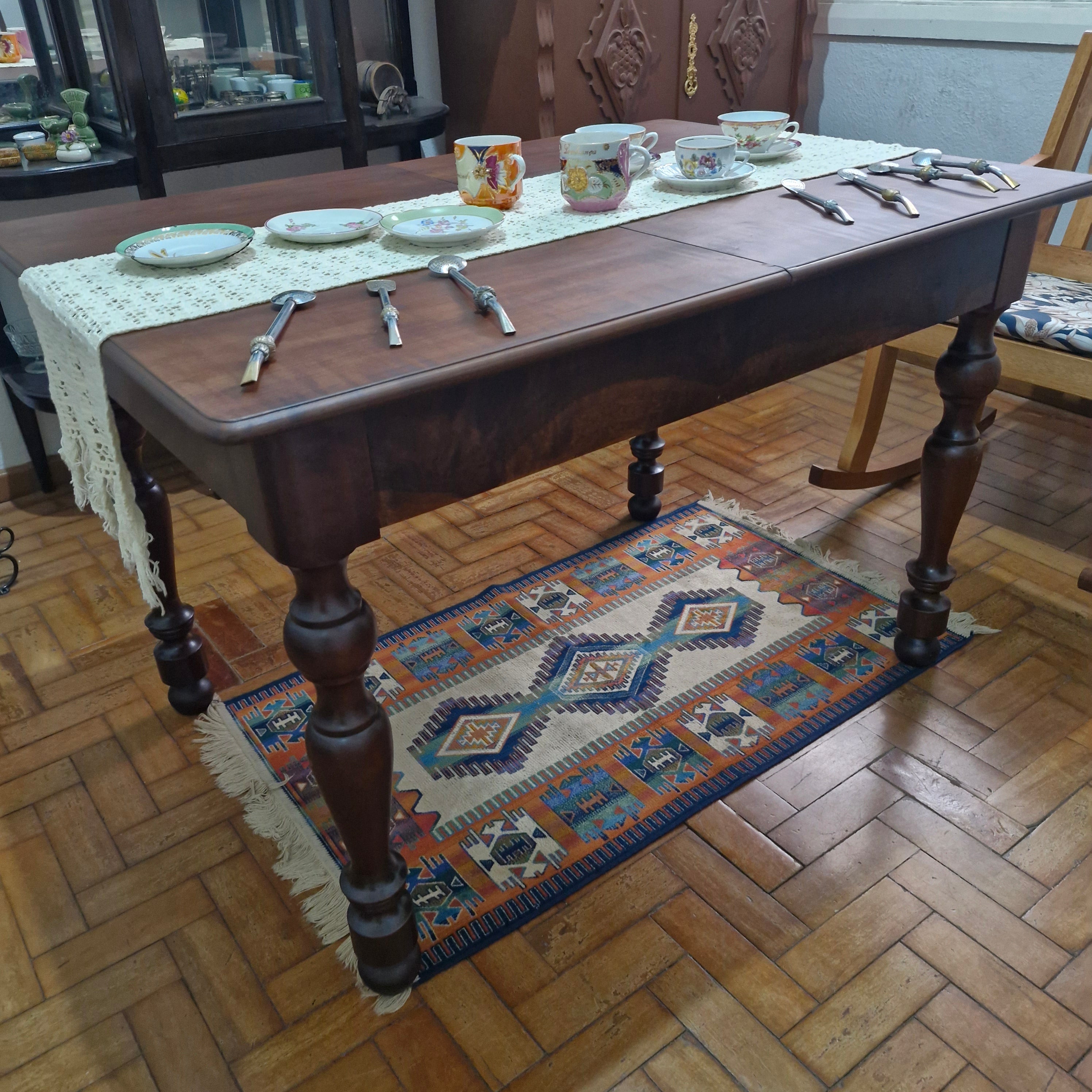 Mesa de Jantar Retangular estilo Império em Imbuia - extensível 