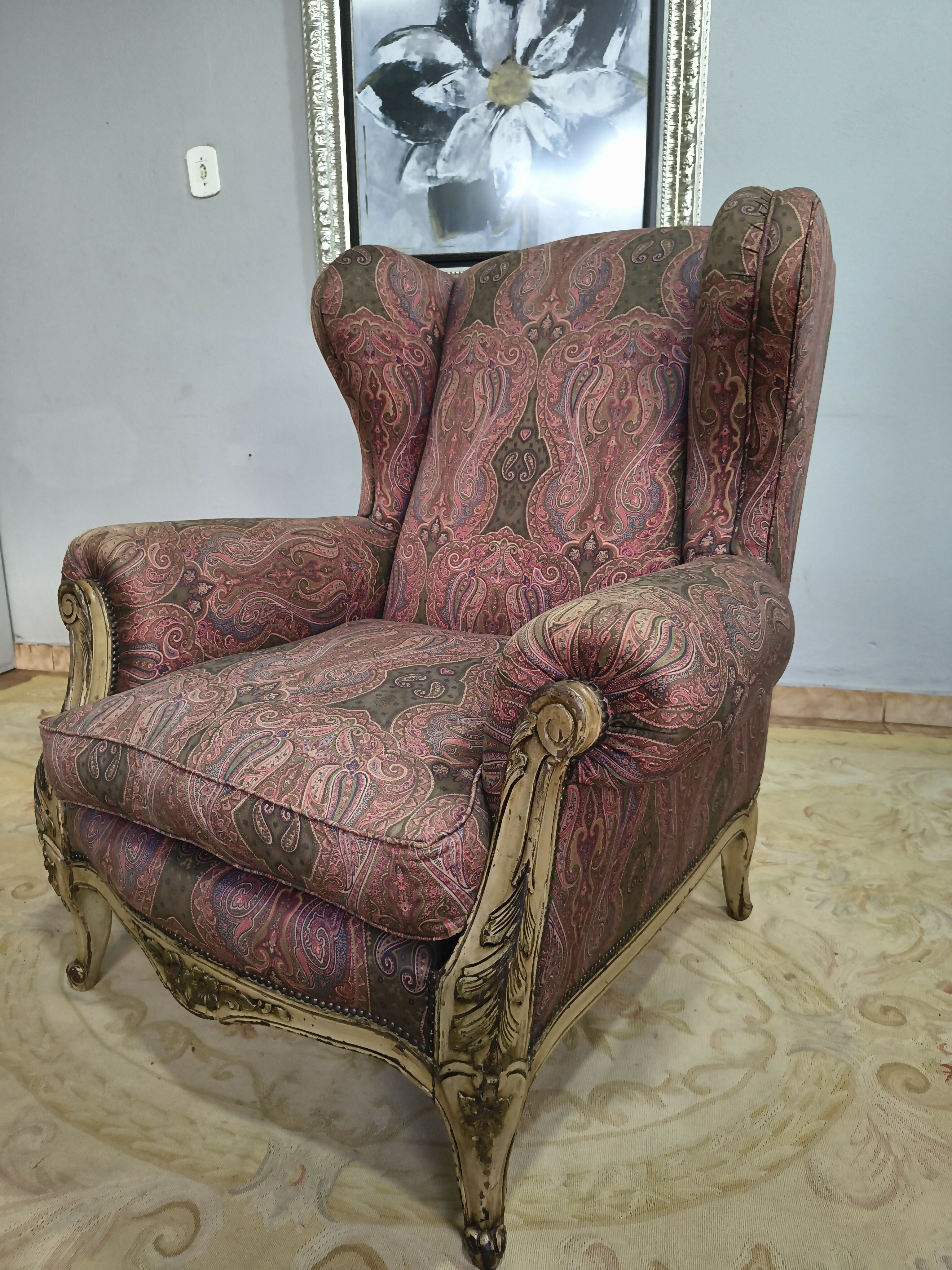 Poltrona Berger Antiga estilo Trono